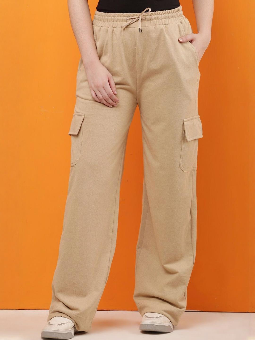 CLOTHINK INDIA Women Easy Wash Cargos Trousers
