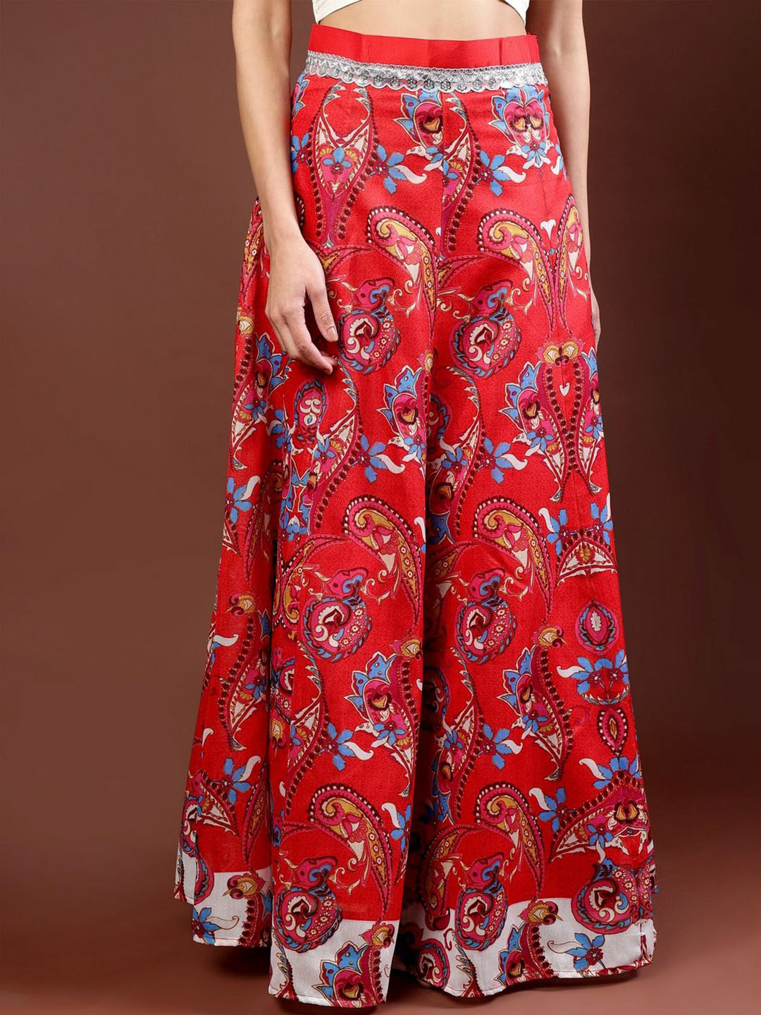 Frolic Rolic Women Paisley Printed Maxi Flared Skirt