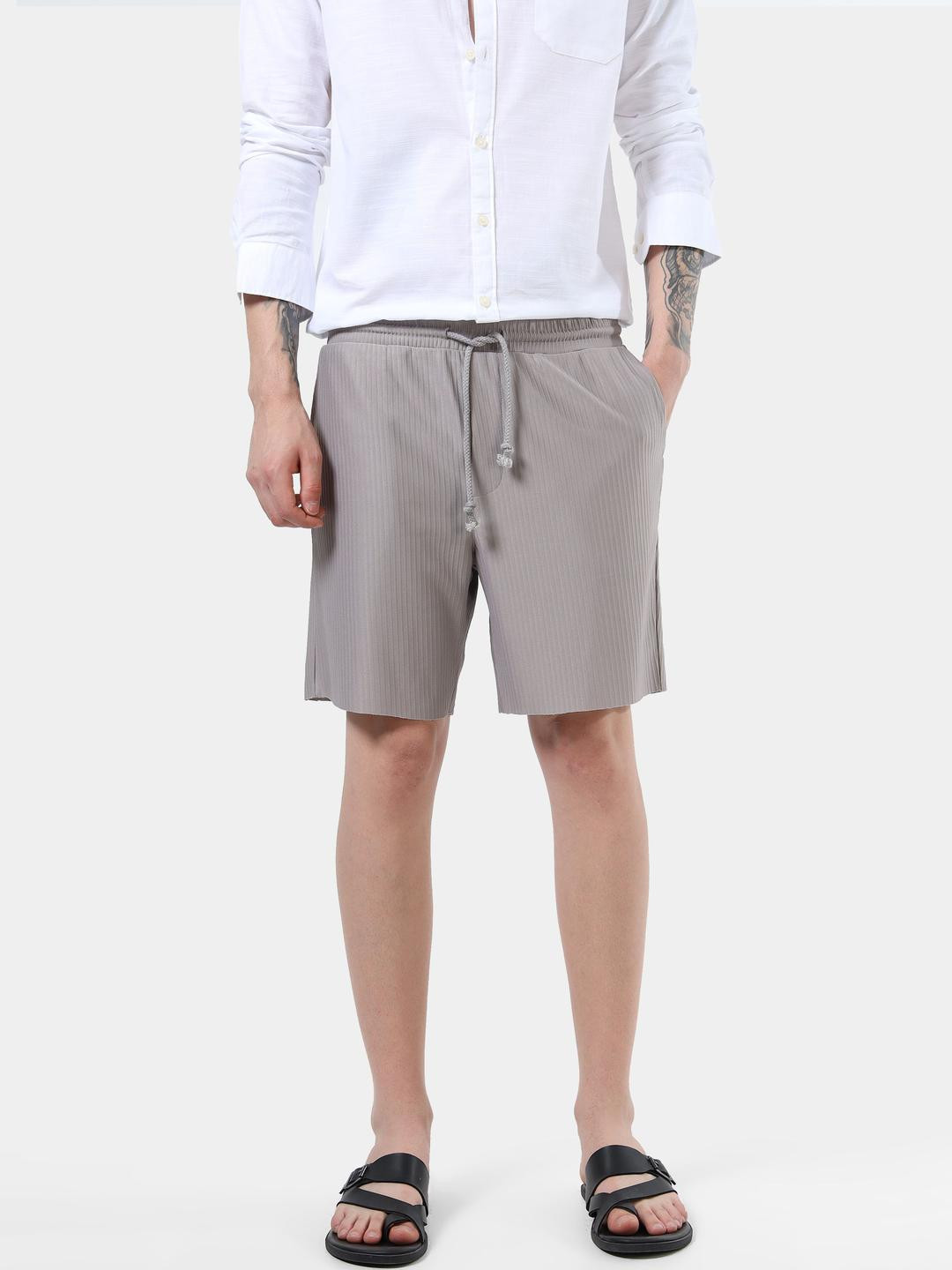 StitchX Men's Textured Knitted Shorts Asphalt Grey