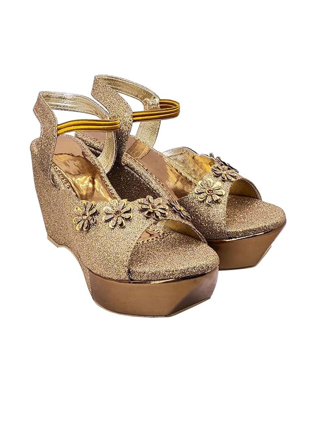 Digni Embellished Party Wedges with Closed Back