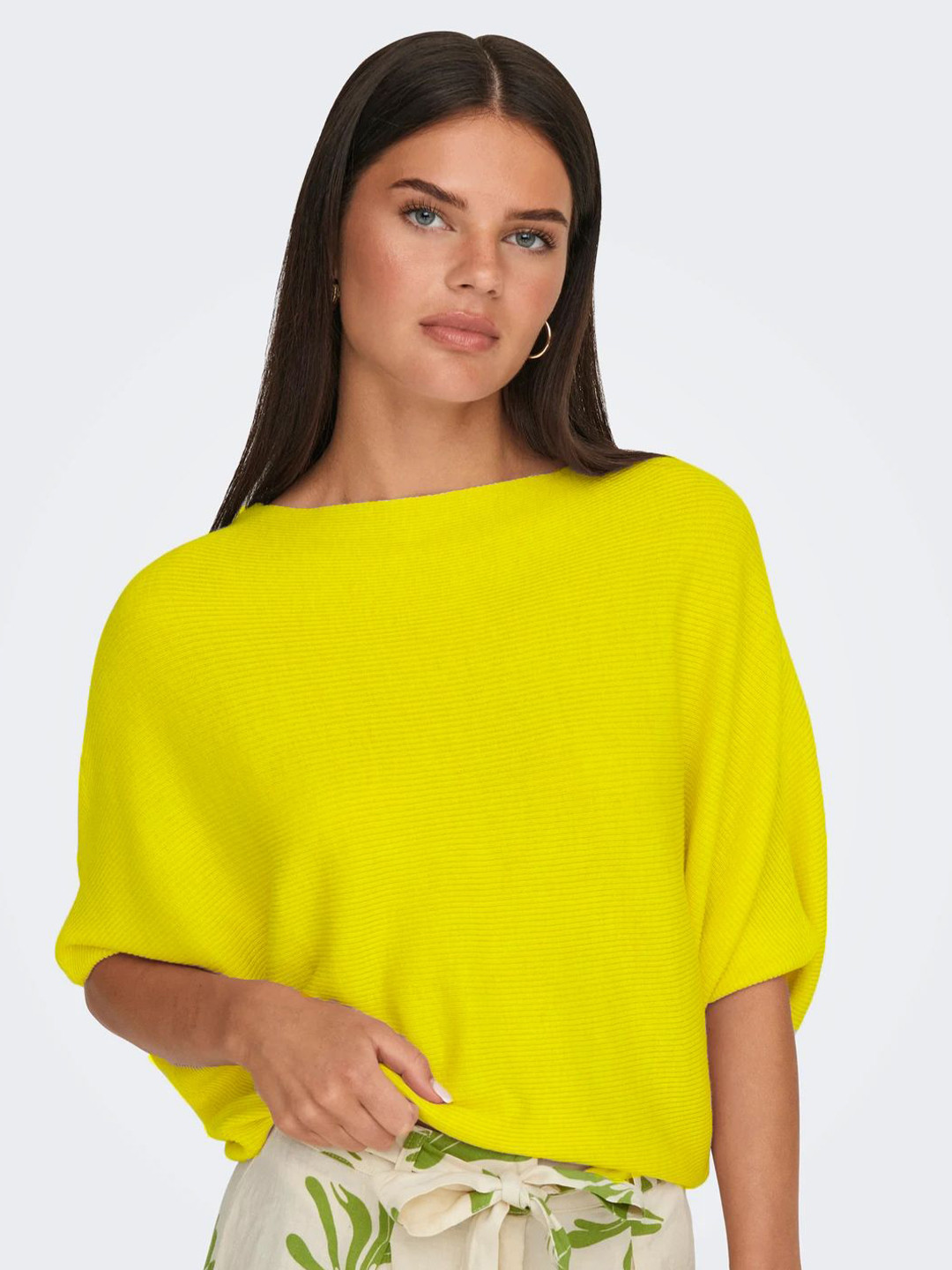 RAHI TRENDZ Women Horizontal Stripes Striped Batwing Sleeves Boat Neck Top