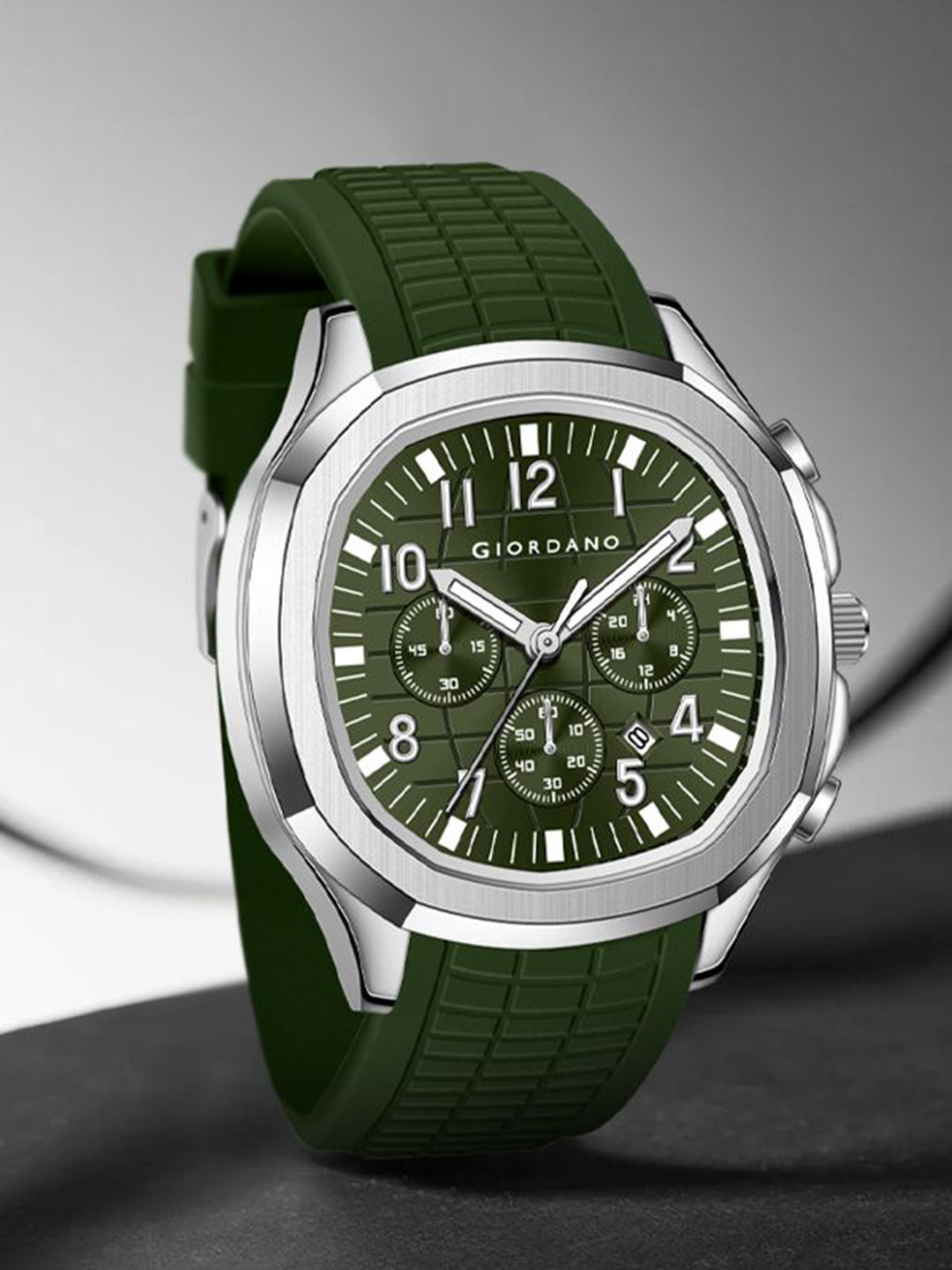 GIORDANO Men Patterned Dial & Silicon Straps Analogue Watch GZ-50143-04