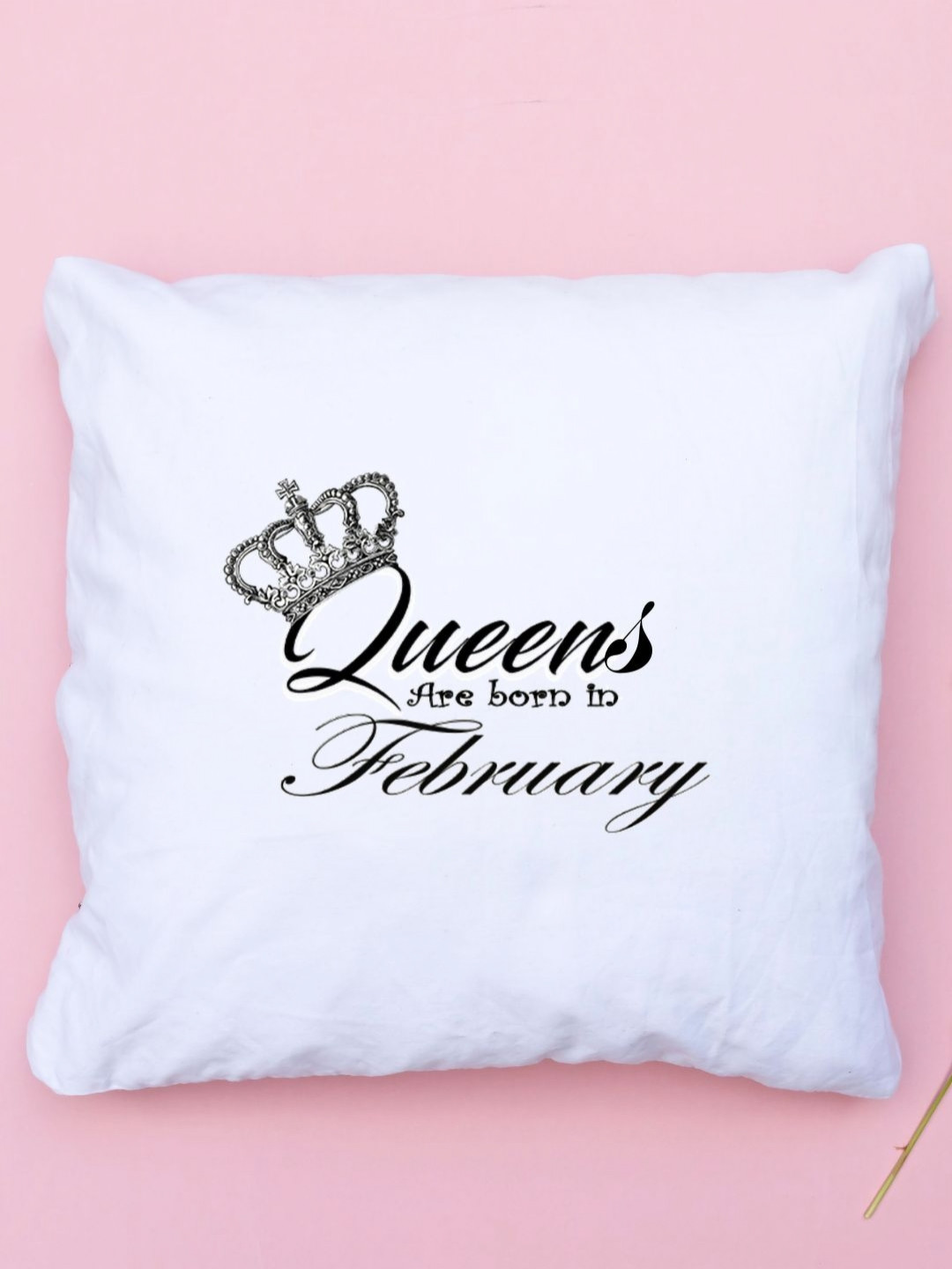 Loops n knots White & Black Printed Square Shaped Pre-FilledCushions