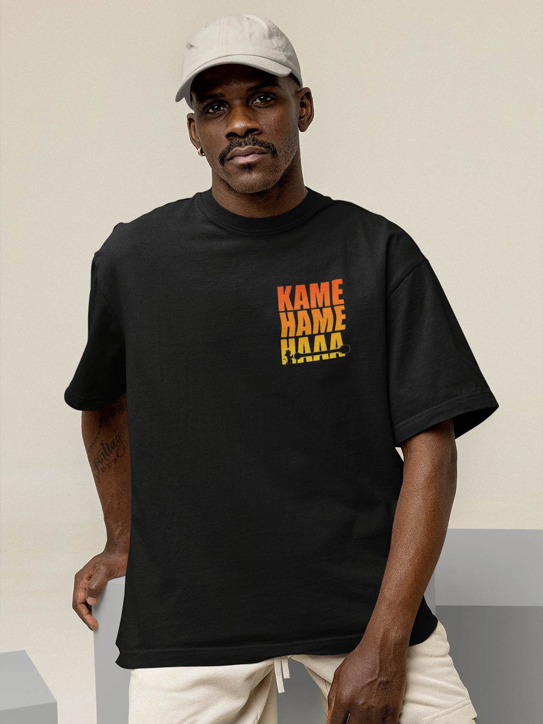 Hatke Trends Men Dragon Ball Z Typography Printed Round Neck Cotton Oversized T-shirt