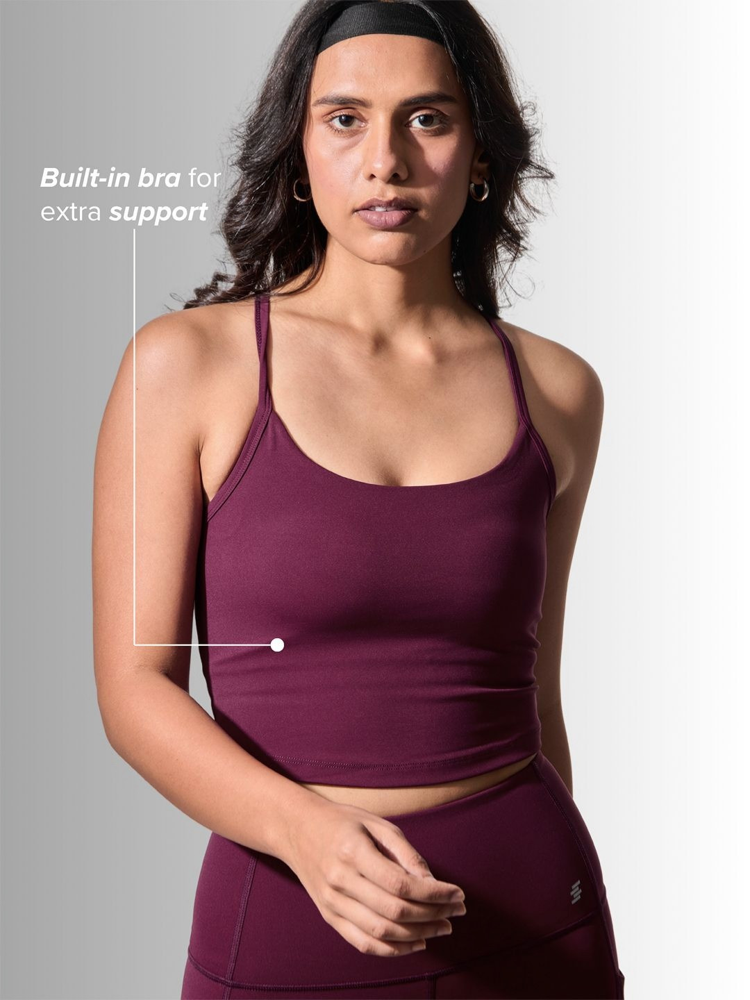 Strongr.Athleisure Scoop Neck Slim Fit Sports Sleeveless Dri-FIT T-shirt with Innner Bra