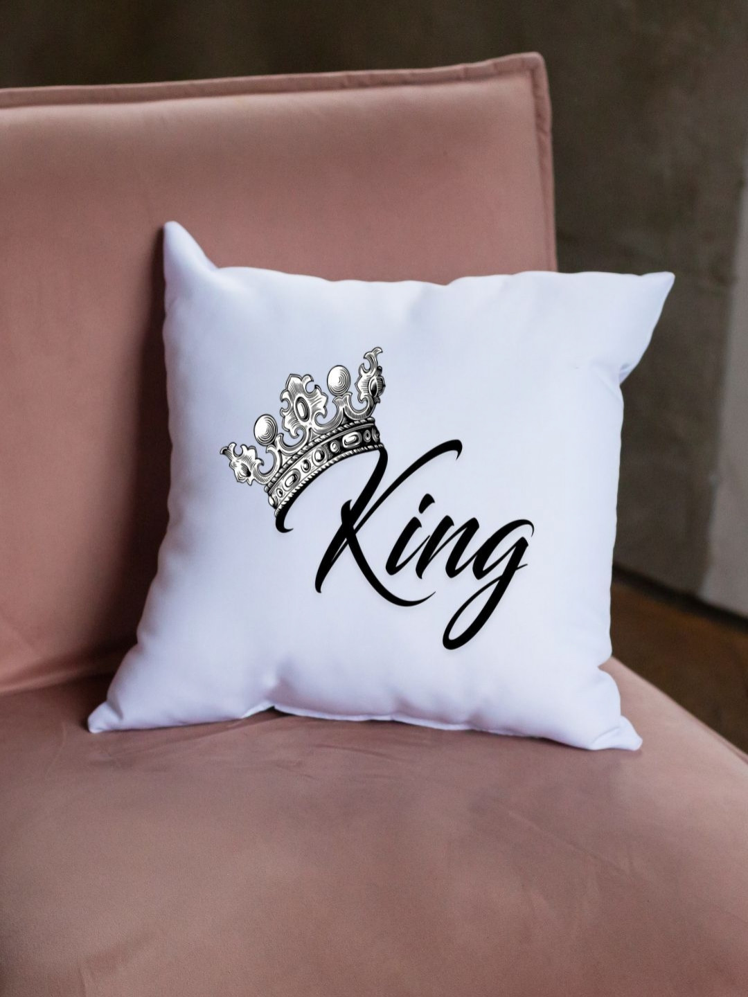 Loops n knots White & Black Printed Square Shaped Cushion With Filler