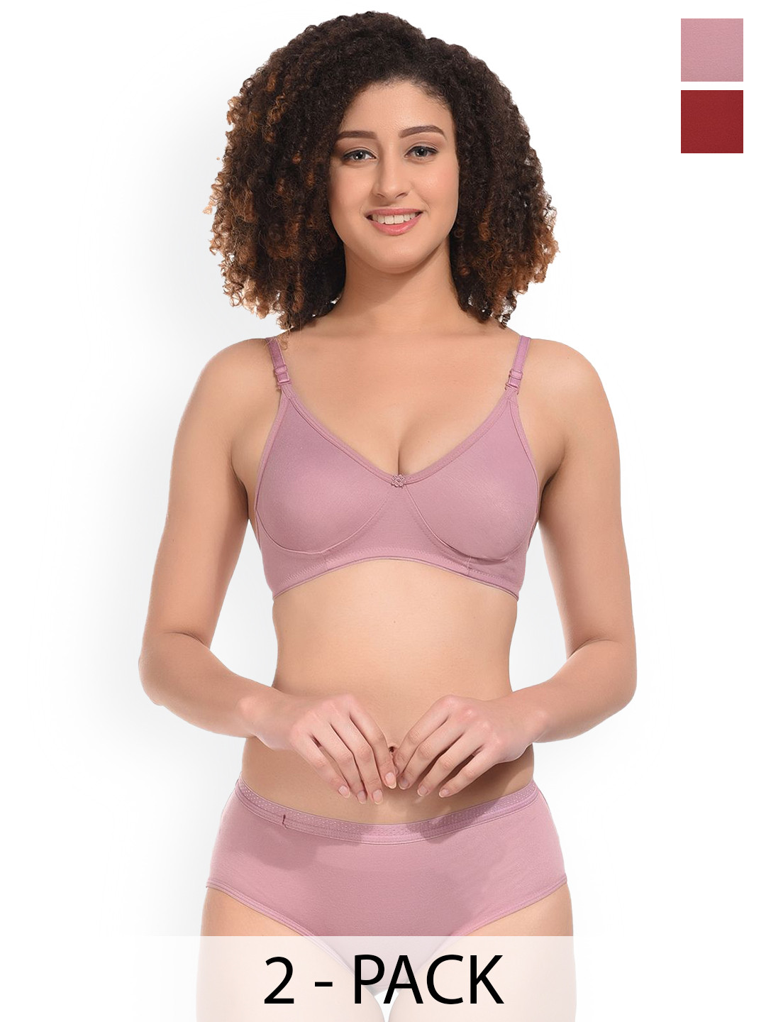 Viral Girl Pack Of 2 Cotton Full Coverage Lingerie Set