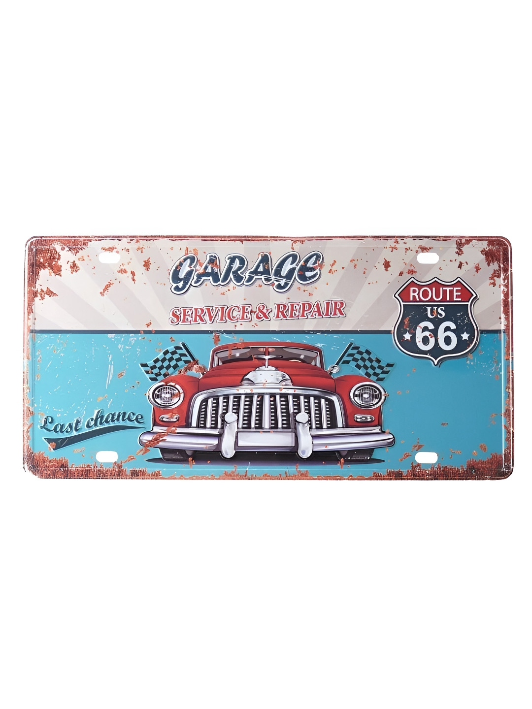 eazy wagon Blue & Red Garage Service and Repairs Automobile Wall Decor