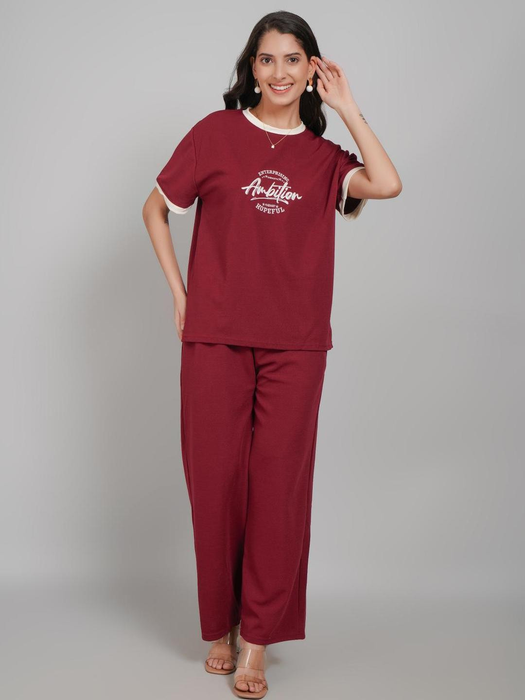 Stem Rope Trending Maroon Co-ords Set For Women