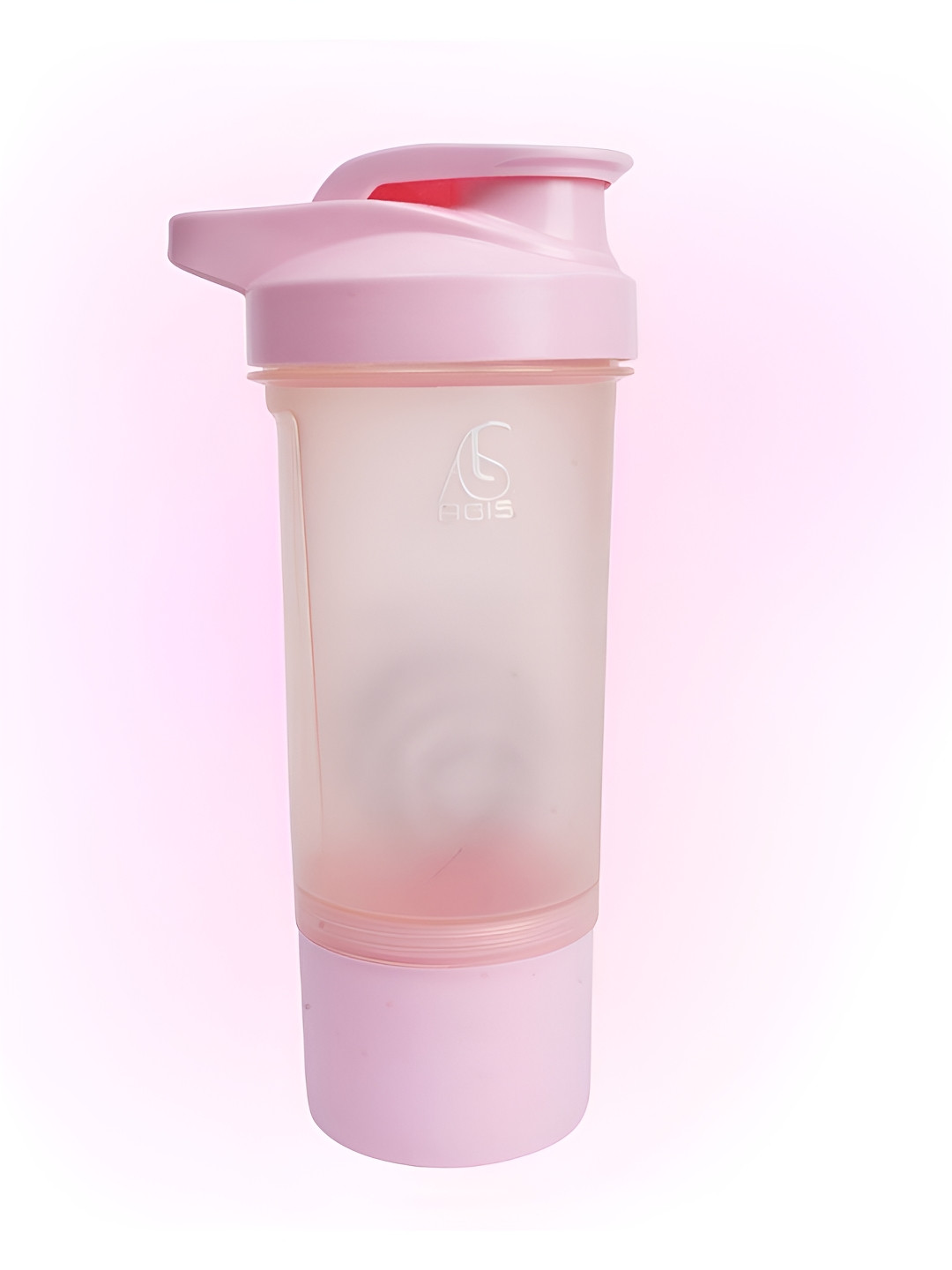 AGIS Pink & Off White Printed Protein Shaker-500 ML