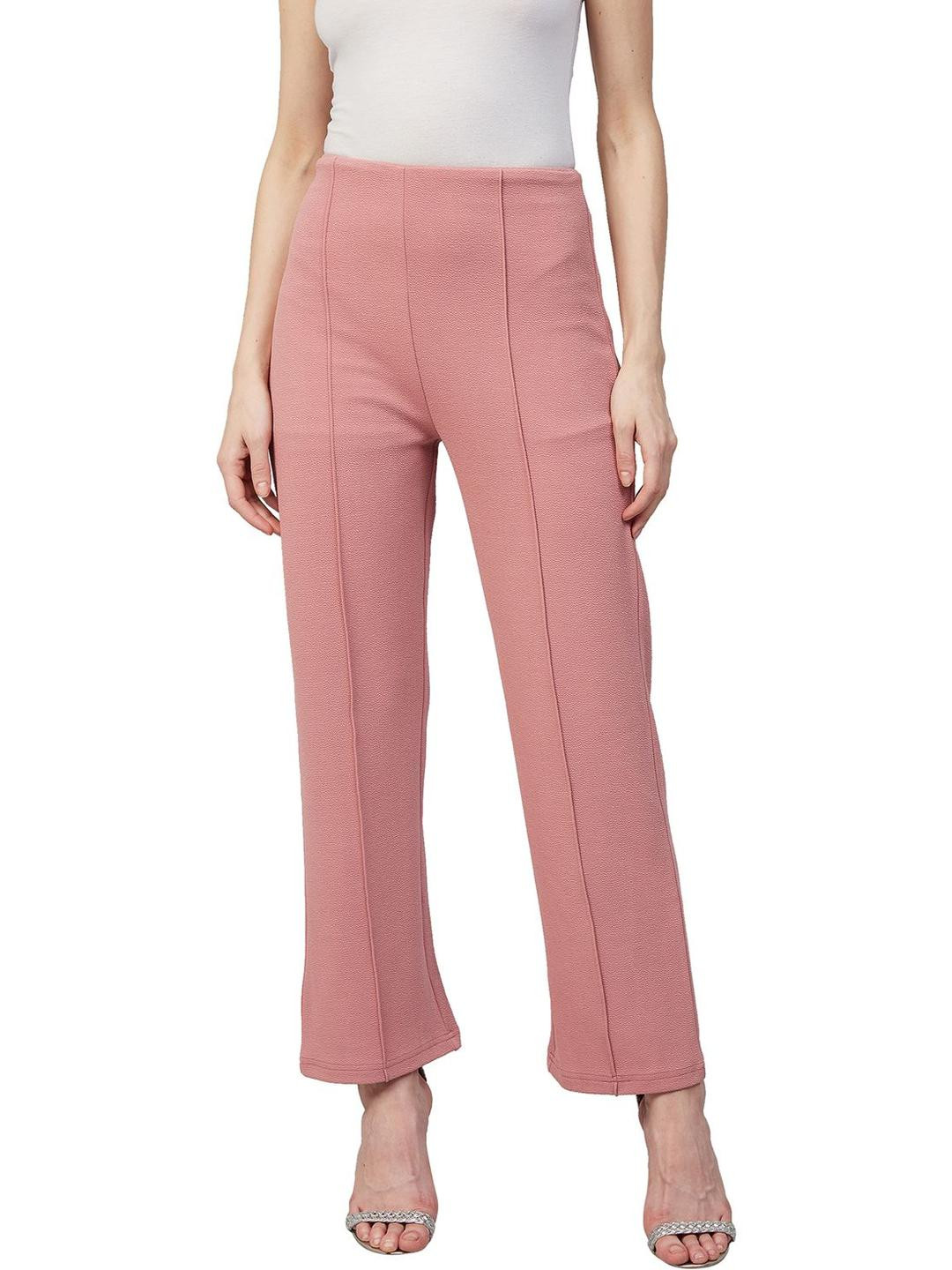 R.Code by The Roadster Life Co. Women Flared High-Rise Redgular Trousers