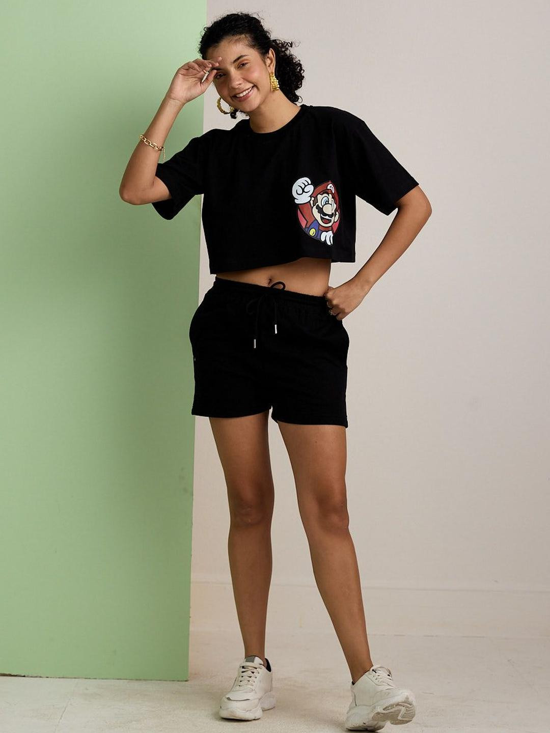 AVOCADO Printed Pure Cotton Round Neck Top & Shorts