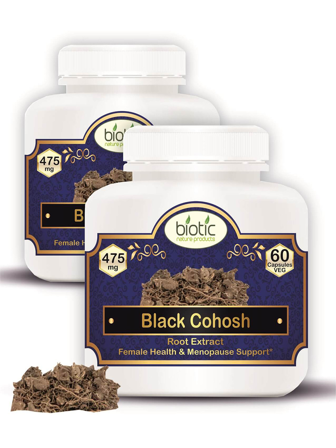 Biotic Set Of 2 Black Cohosh Extract Capsules - 60 Capsules Each