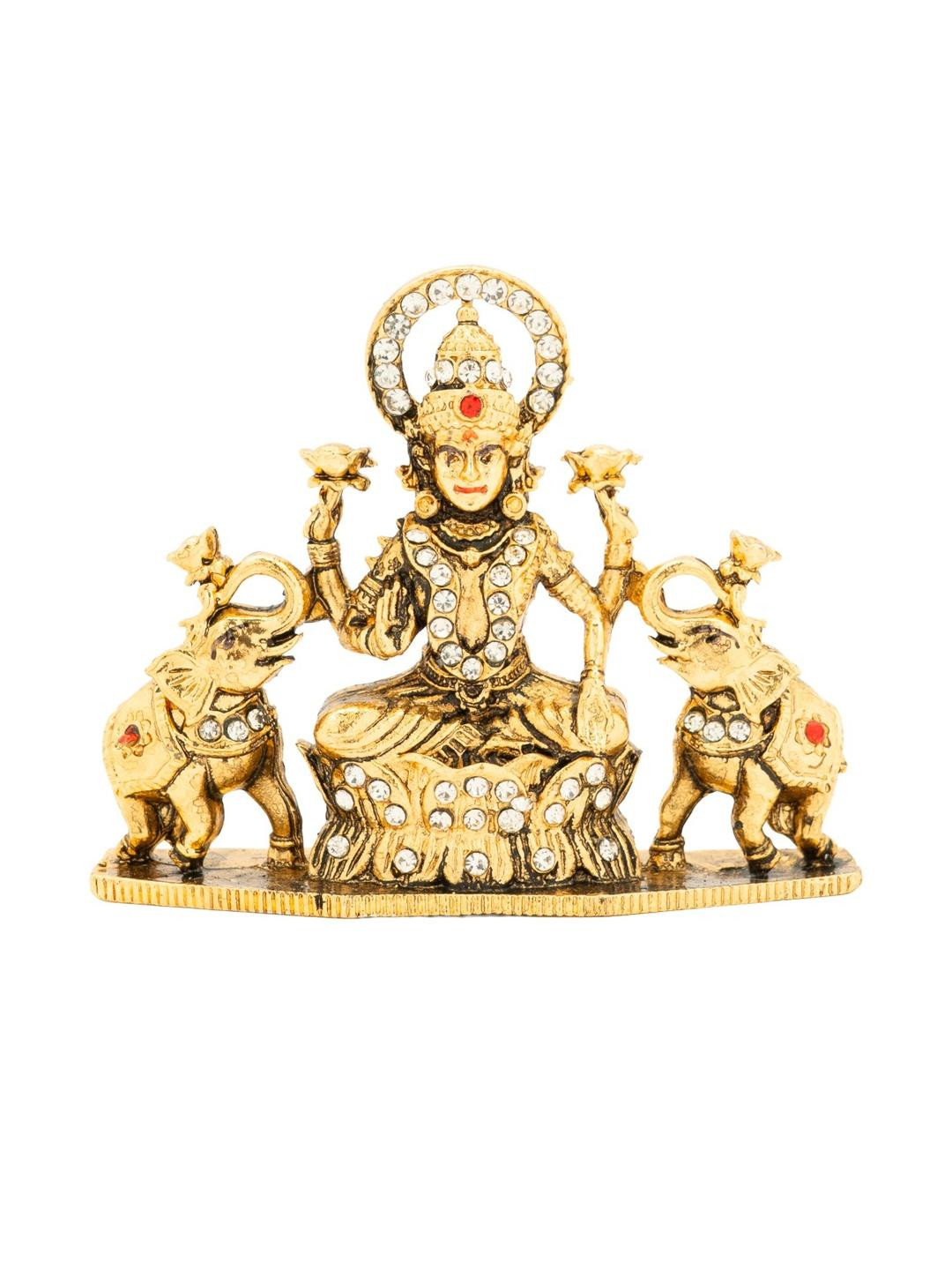 Kulin Gold-Plated Lakshmi Idol with Elephants Religious Idol Showpiece