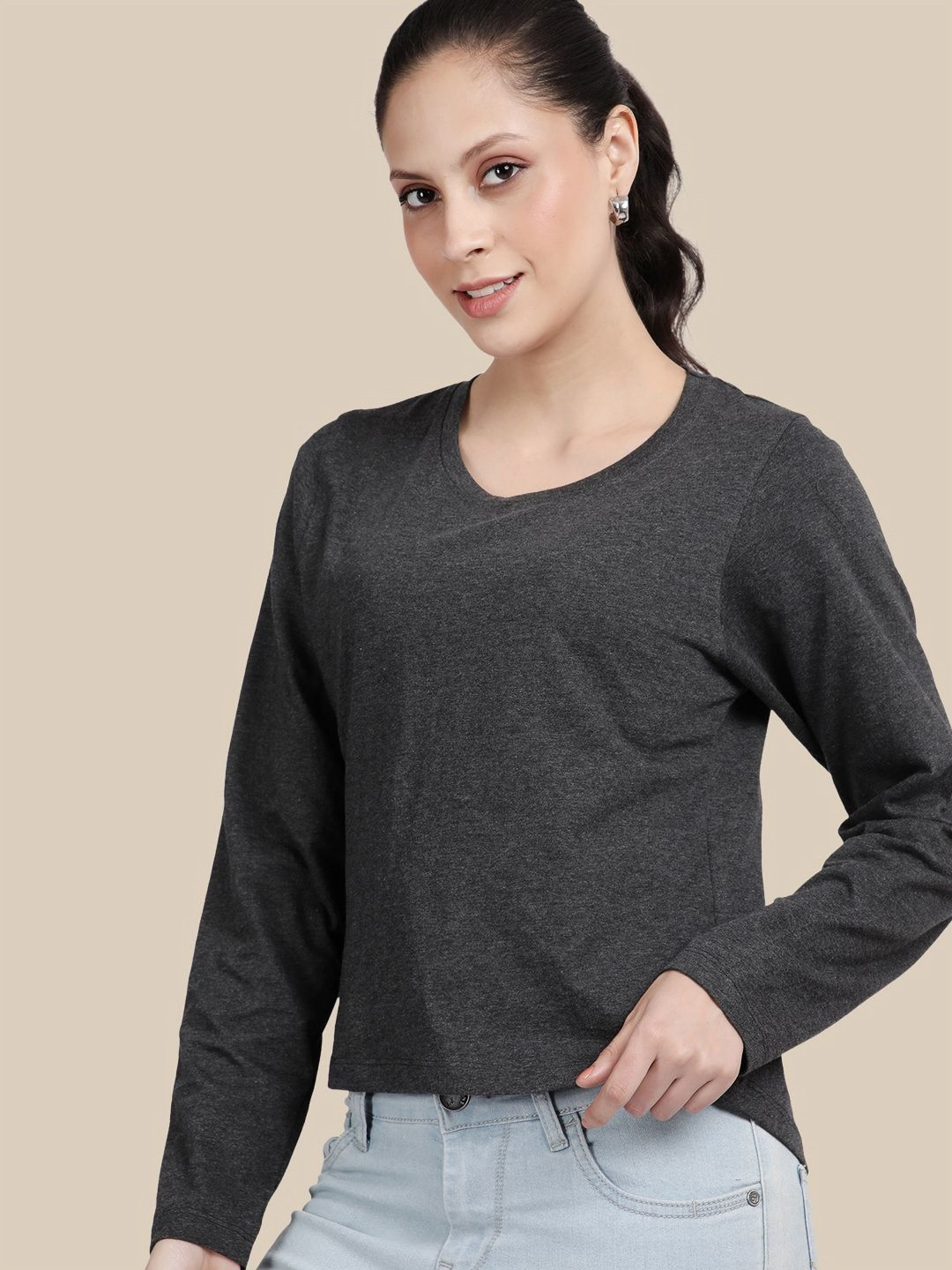 Kryptic Round Neck Slim Fit Pure Cotton T-shirt