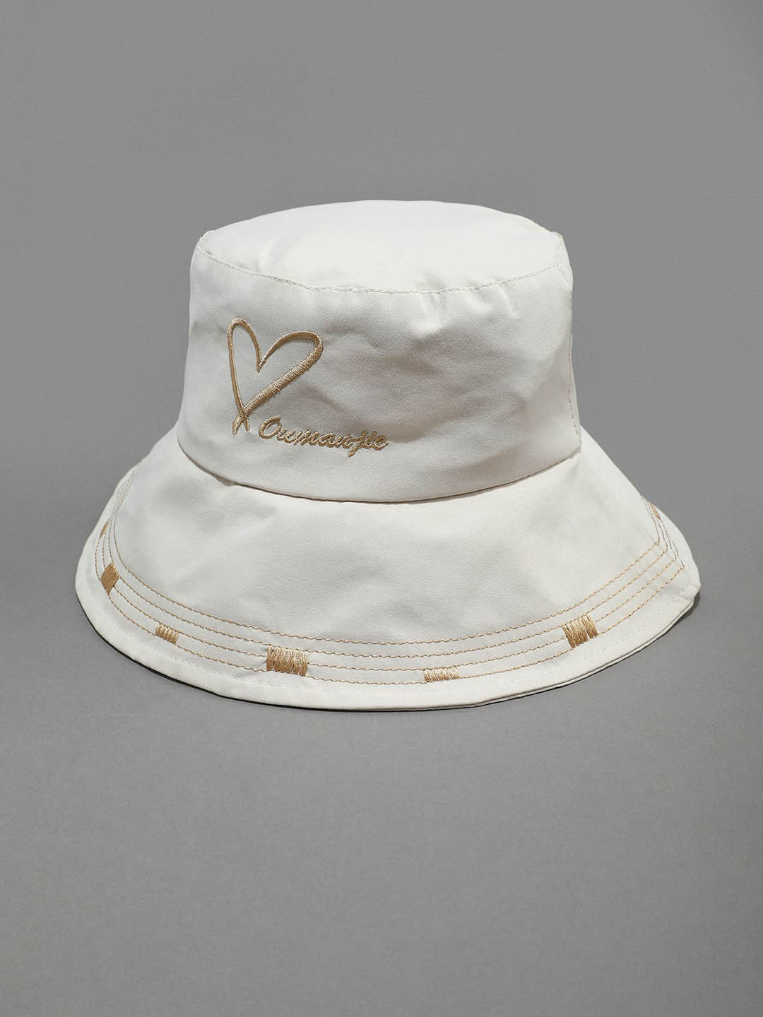 LULU & SKY Women Heart Out Embroidered Pure Cotton Bucket Hat