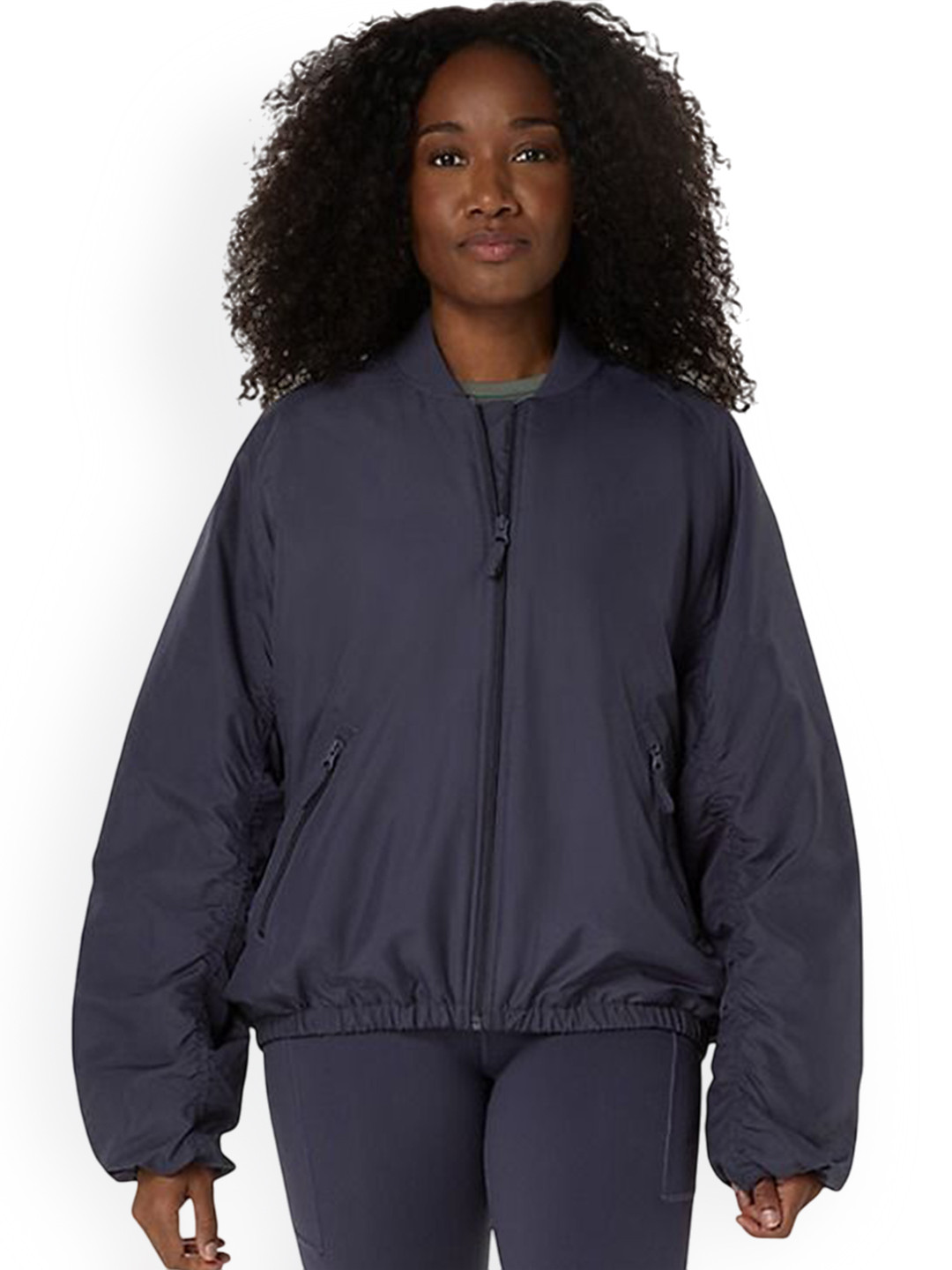 ASICS Women Stand Collar Solid Lightweight Sporty Jacket