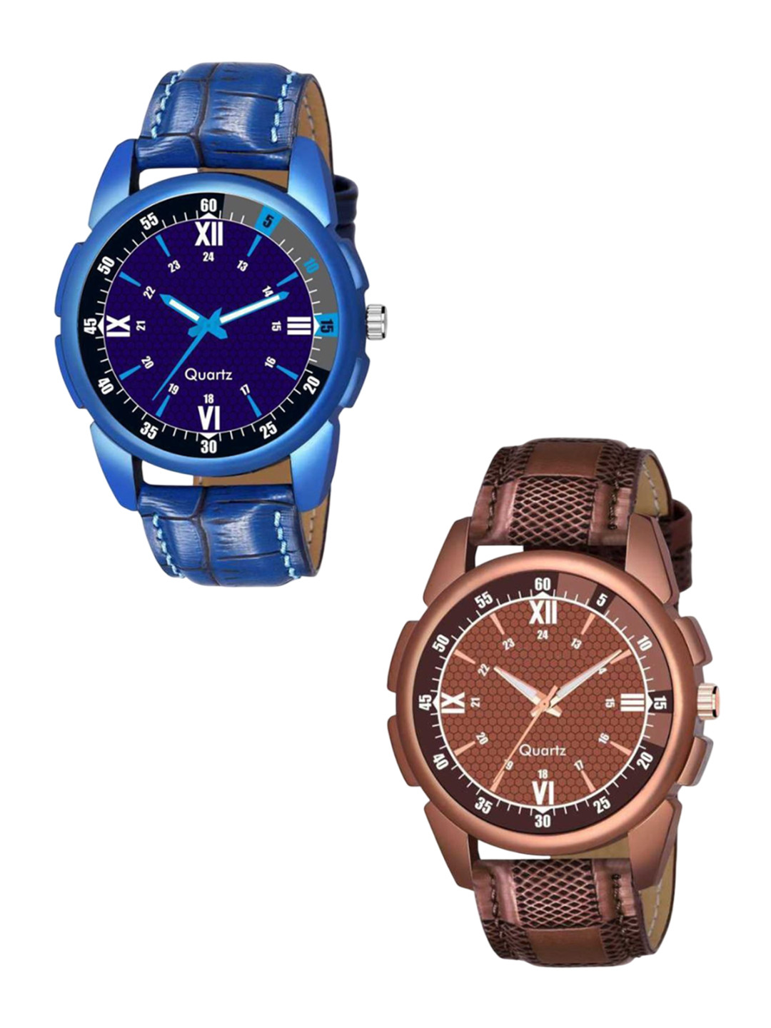 Miss Perfect Unisex Dial & Leather Textured Straps Analogue 2 Watch foxx28