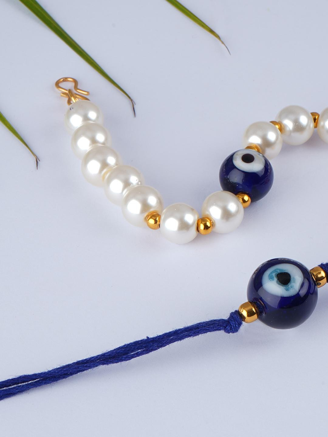 JFL - JEWELLERY FOR LESS Unisex Blue Brass Pearls Bracelet