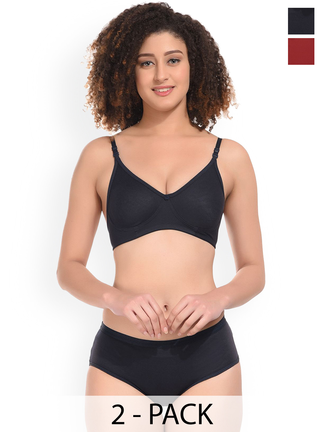 Viral Girl Pack Of 2 Cotton Non-Padded Lingerie Sets