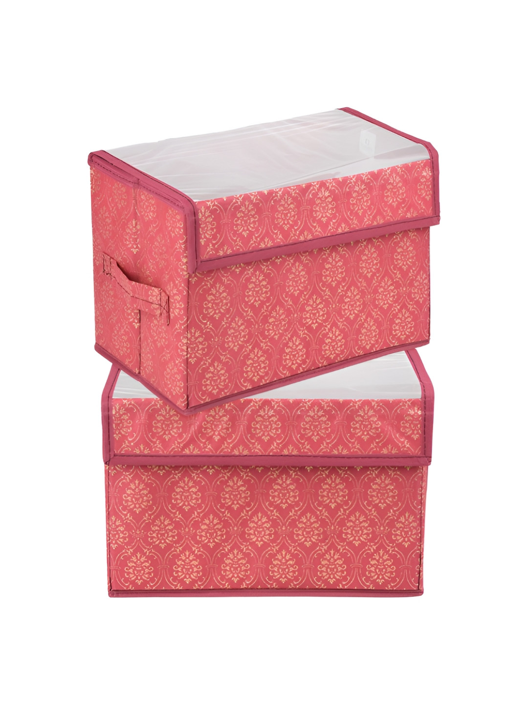 Aura Maroon & Beige 2 Pieces Foldable Drawer Box Organisers