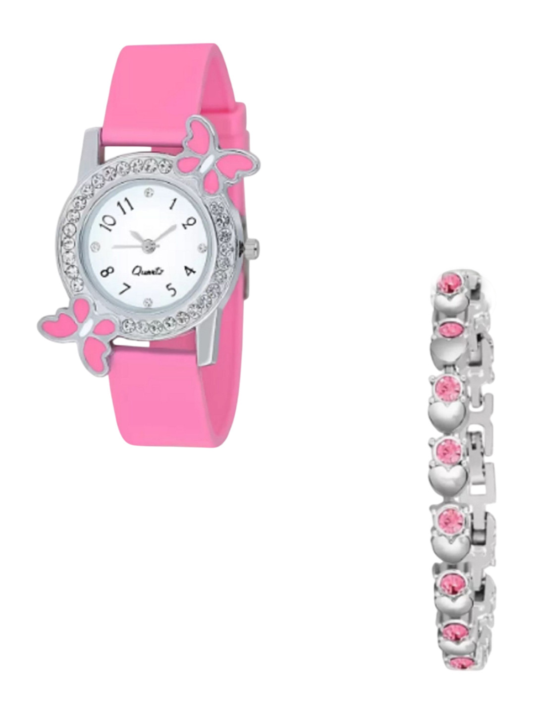Miss Perfect Women Embellished Bracelete & Analogue Watch Gift Set LJ210