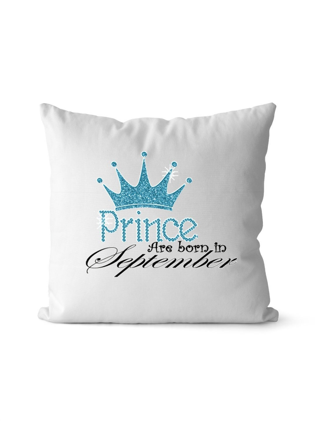 Loops n knots White & Blue Prince Are Born In September Printed Pre-Filled Cushion