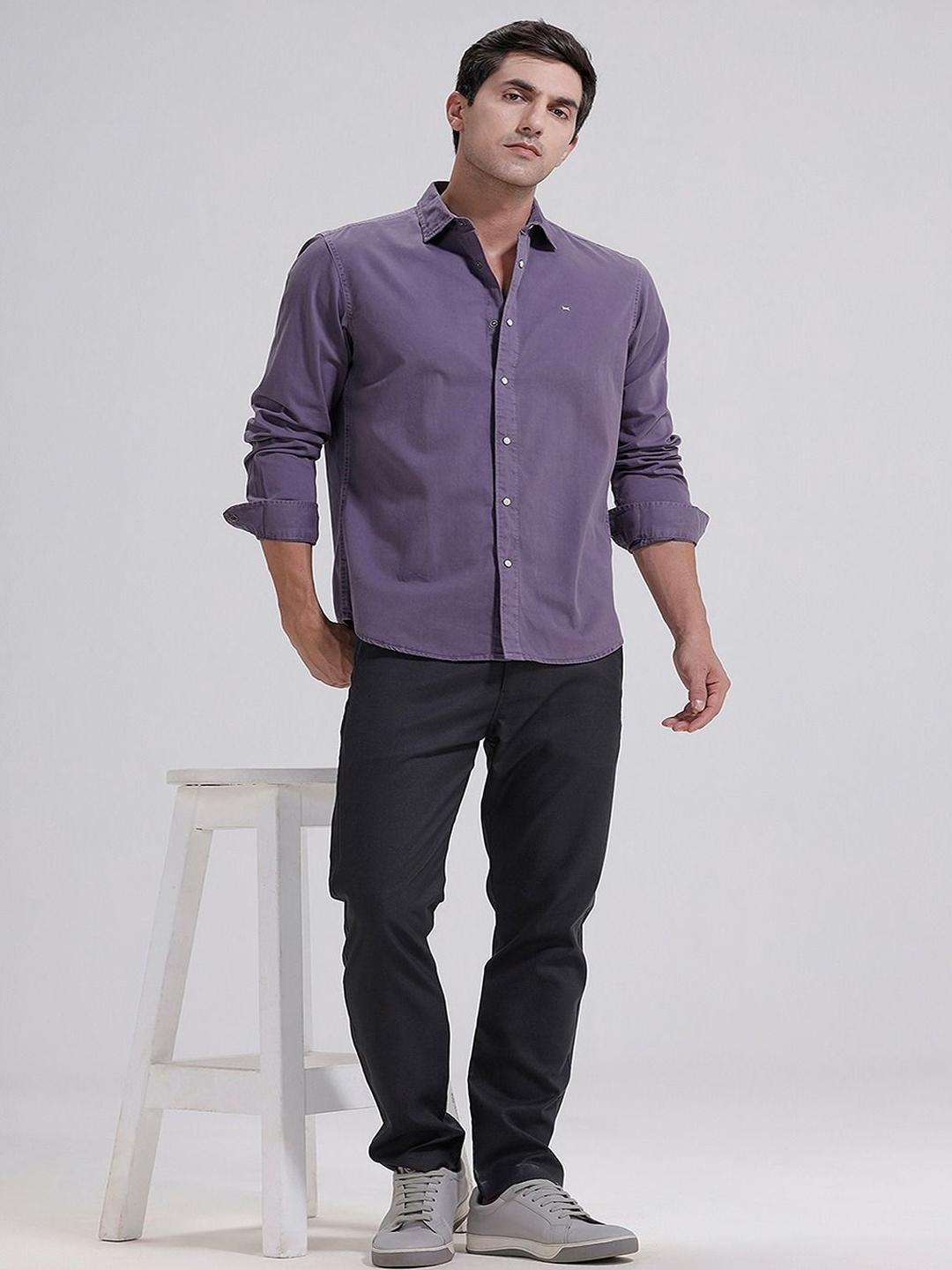 Basics Men Drift Fit Polyester Stretch Trouser