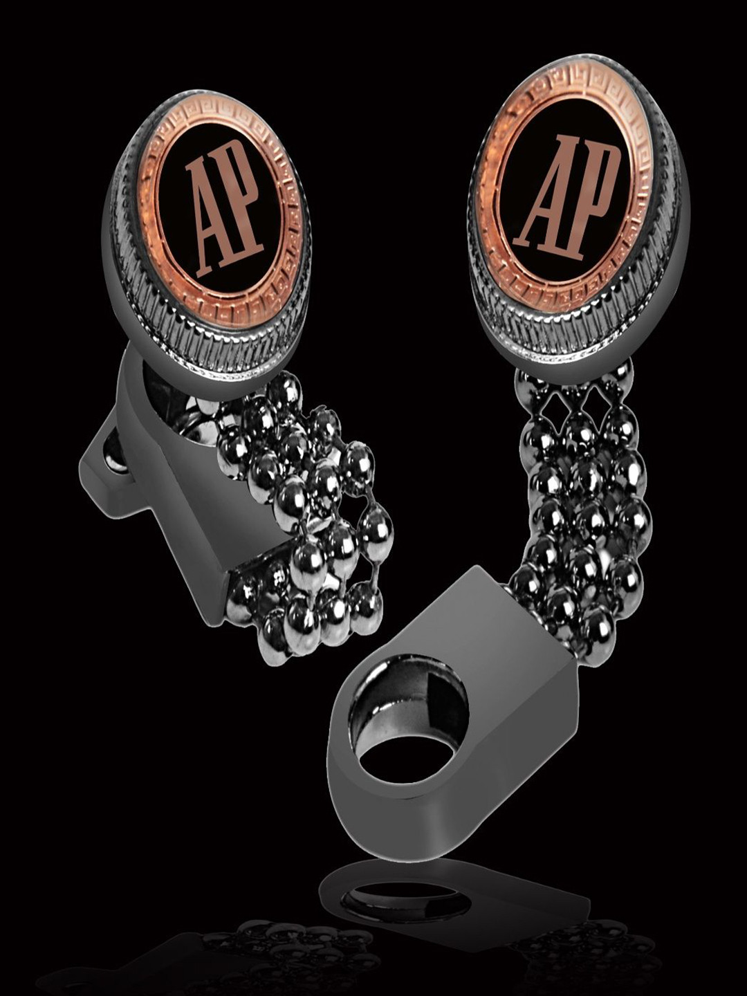 Curren Men Textured Brass Cufflink Set