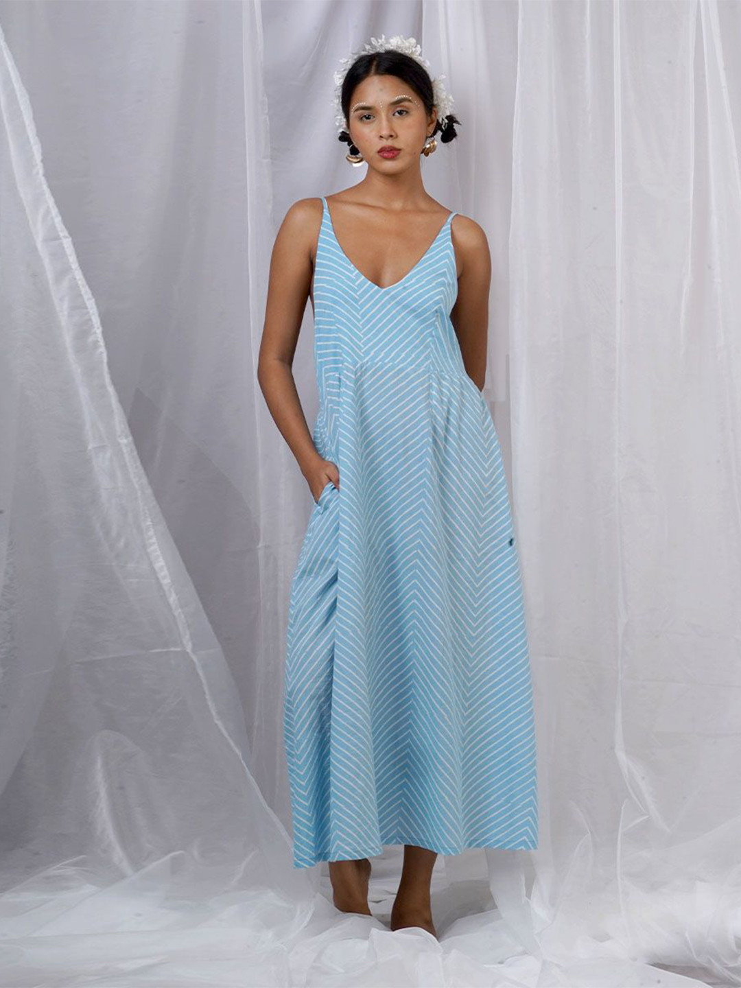 Chidiyaa Hand Block Printed Cotton Maxi Dress