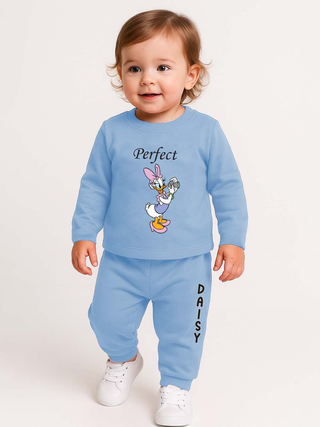 YK Disney Infant Girls Pure Cotton Daisy Duck Printed Sweatshirt & Joggers