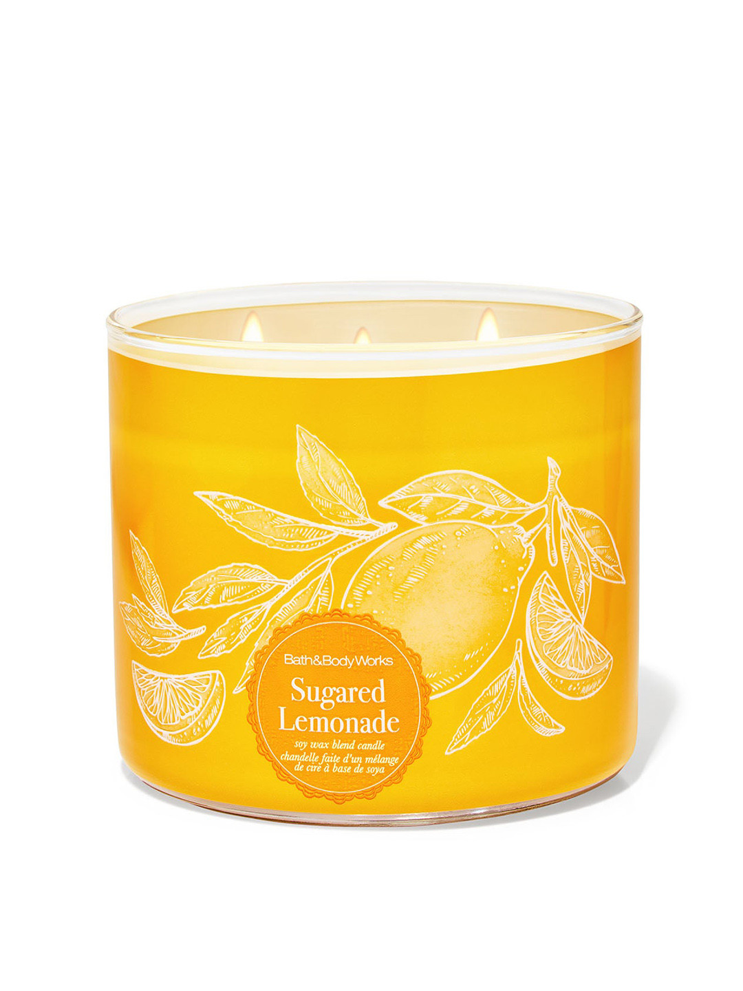 Bath & Body Works Sugared Lemonade Soy Wax Blend 3-Wick Candle - 411 g