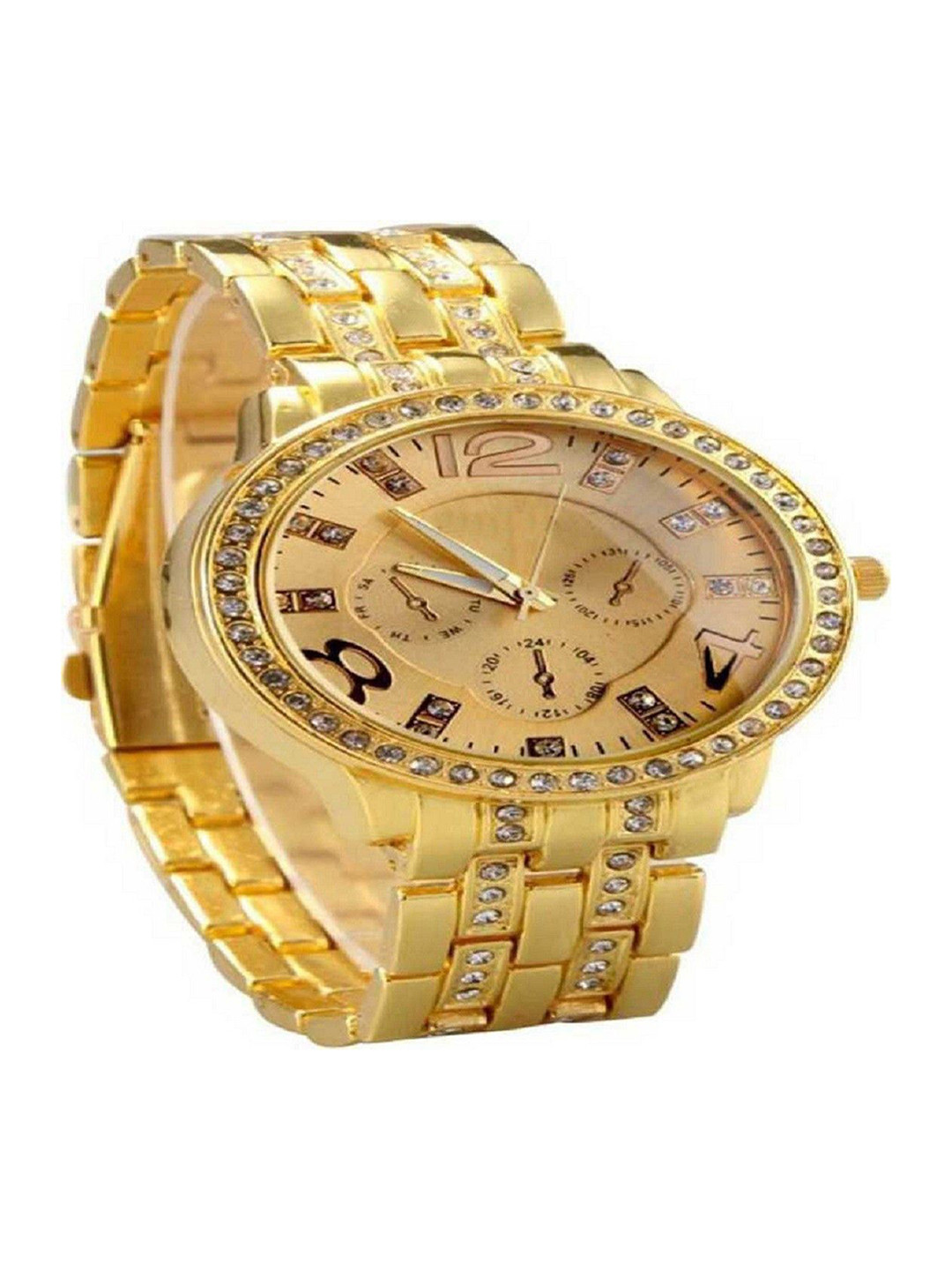 Miss Perfect Unisex Embellished Dial & Bracelet Style Straps Analogue Watch ni310