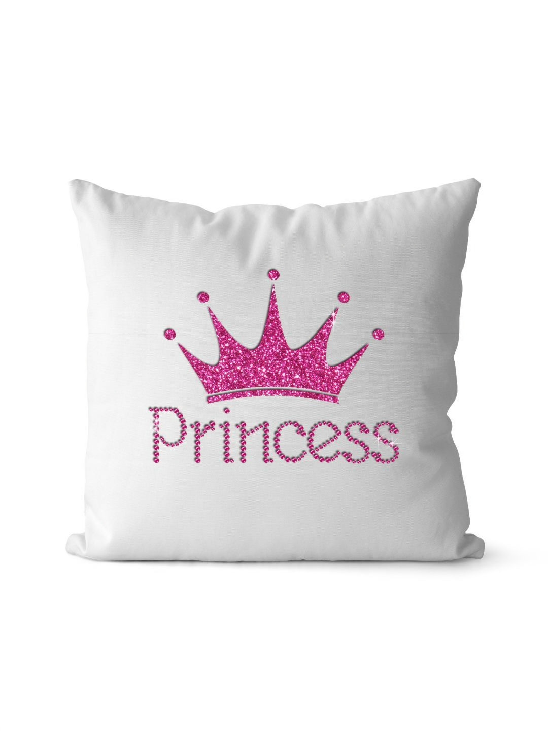Loops n knots Unisex Princess Crown Embelished Square Shaped Pre-Filled Cushions