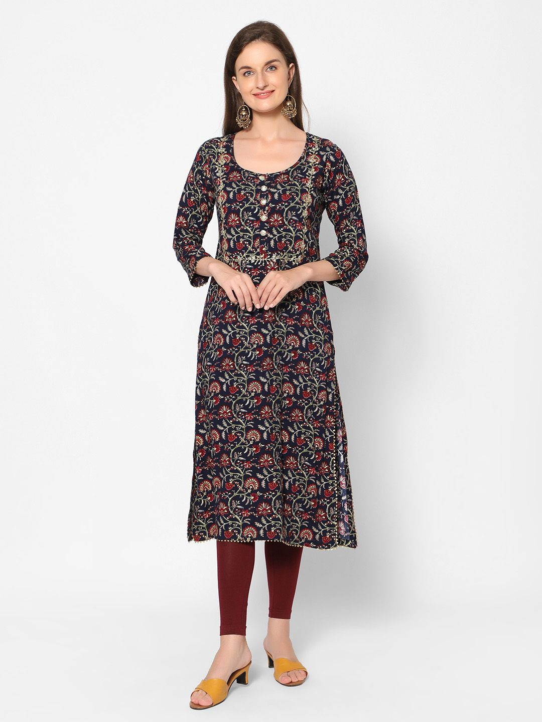 SANAA Women Floral Printed Daily Straight Kurta