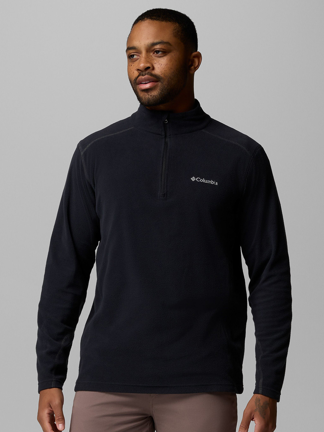 Columbia Klamath Range II Men Brand Logo Embroidered High Neck Front-Open Sweatshirts