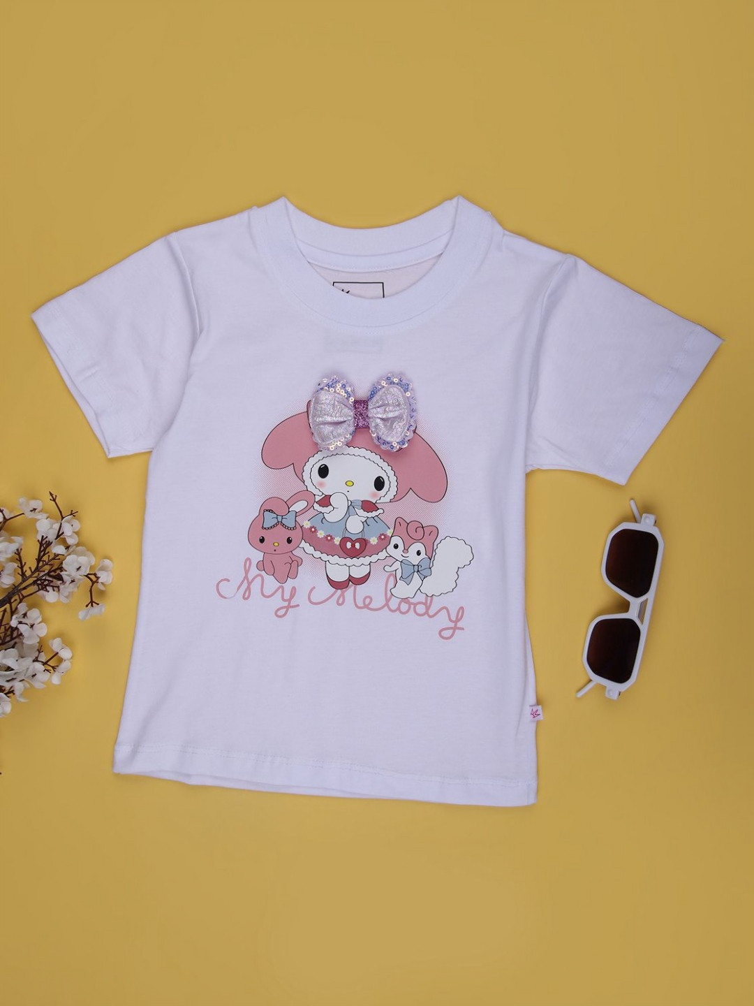 V-Mart Girls My Melody Graphic Printed Round Neck Cotton T-shirt