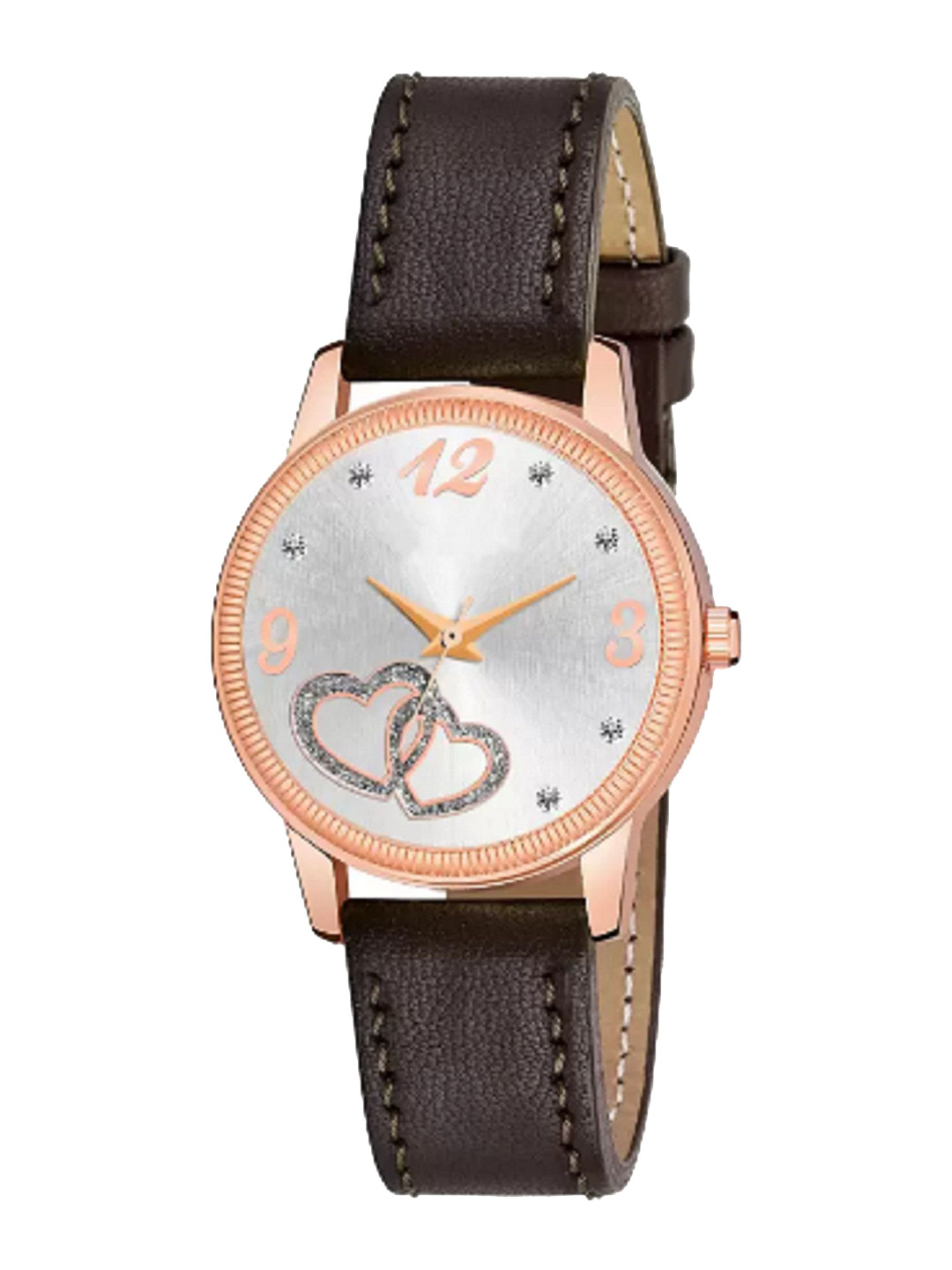 Miss Perfect Unisex Embellished Dial & Leather Bracelet Style Straps Analogue Watch PL467
