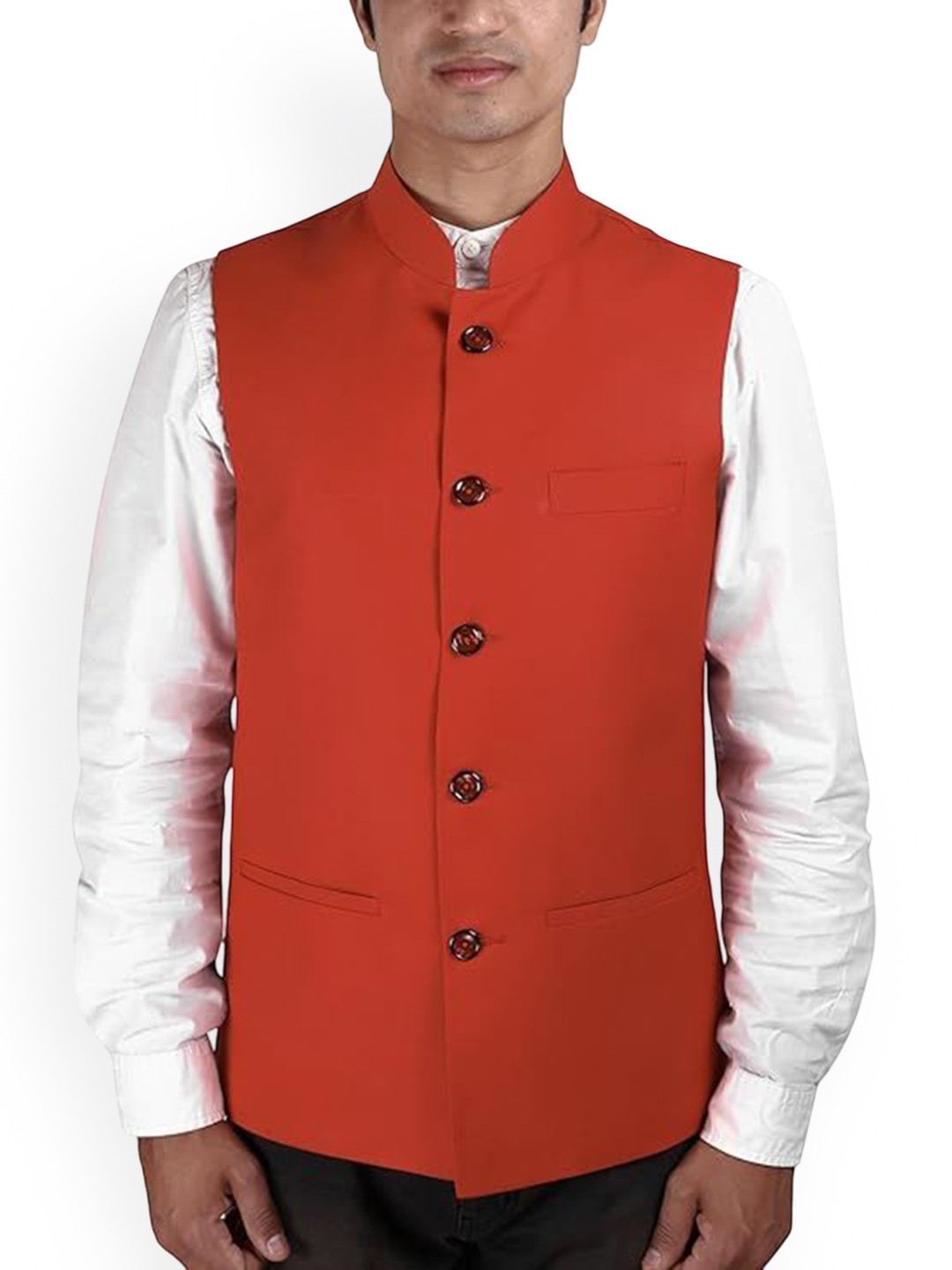 Men Style Men Mandarin Collar Sleeveless  Nehru Jackets