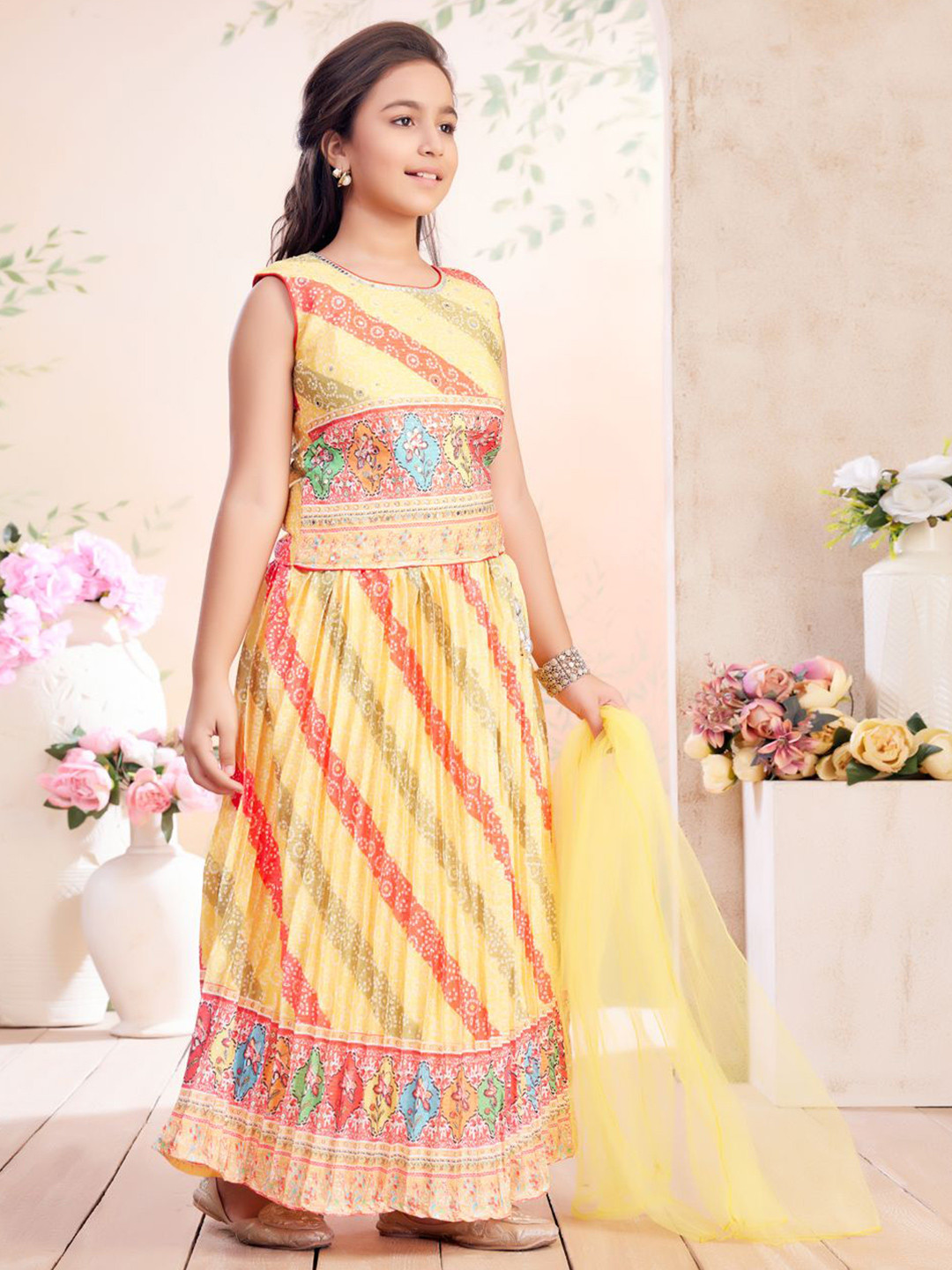 Sangria Girls Embellished Ready To Wear Lehenga Set