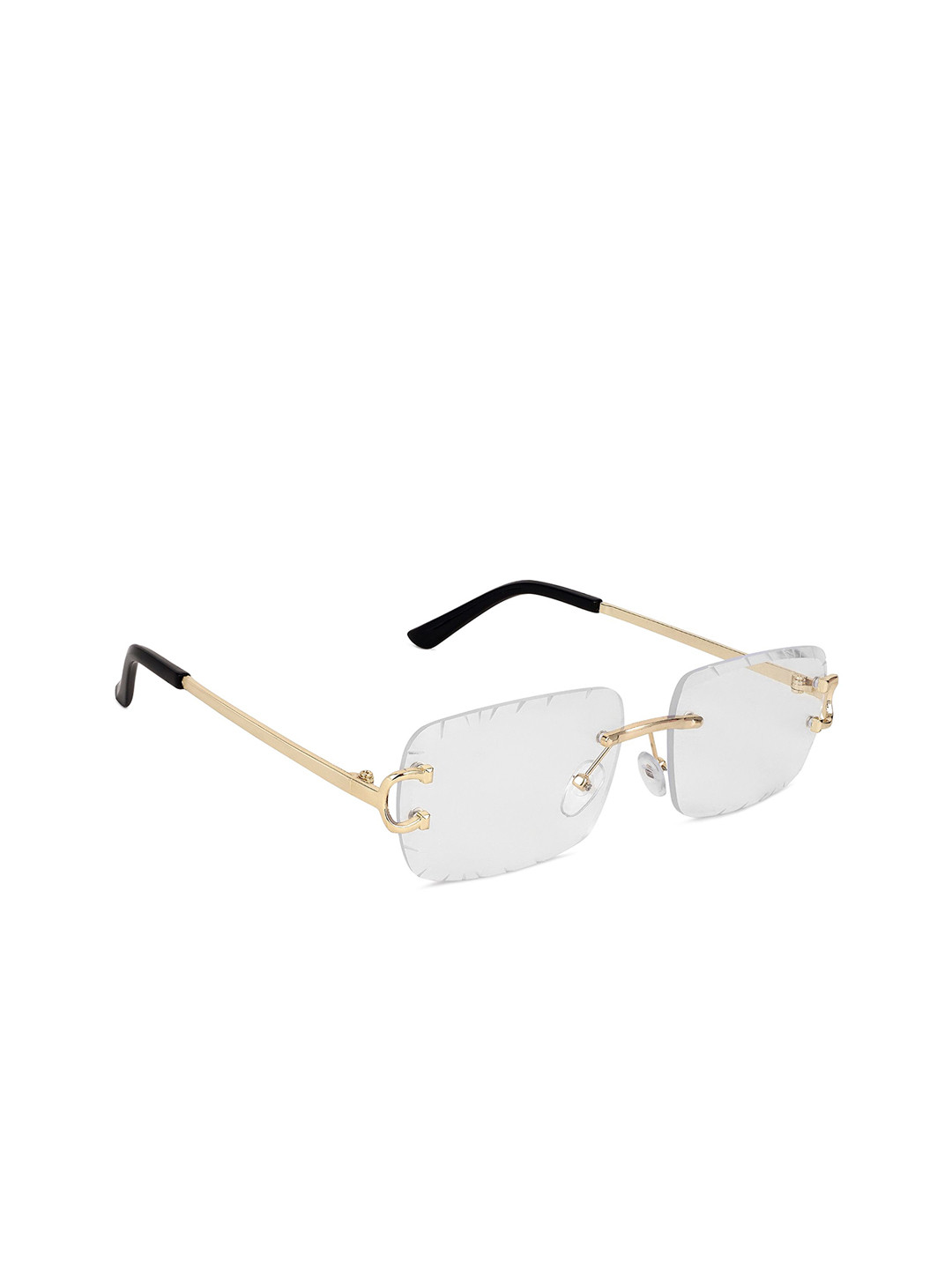 PELLE LUXUR Unisex Rimless Rectangle Sunglasses With UV protection lens PLSG8141
