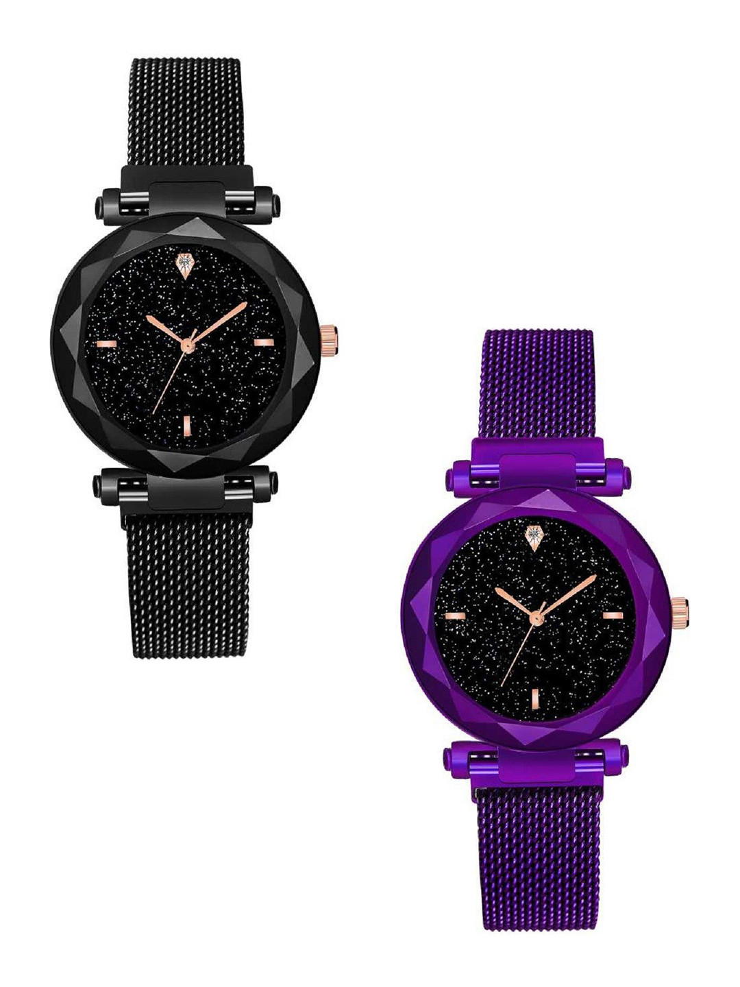 Miss Perfect Unisex Pack Of 2 Dial & Bracelet Style Straps Analogue Watches ar1466