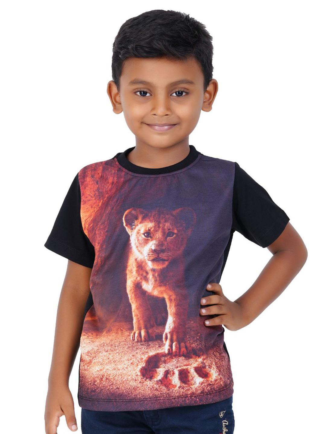 NEXT KEY Boys Graphic Printed Round Neck Cotton T-shirt