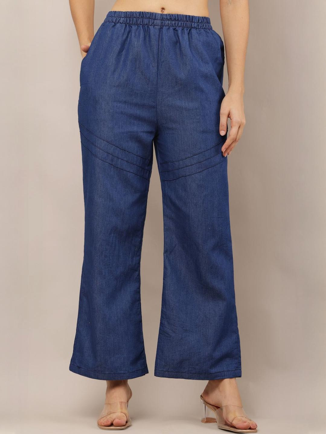 Aasma Creatives Women Regular Fit Mid Rise Denim Trousers