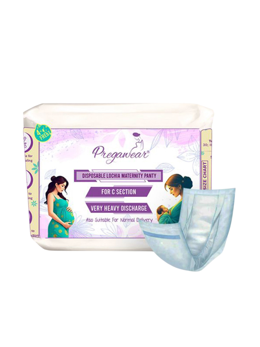 Pregawear Women Low-Rise Maternity Brief With Pad