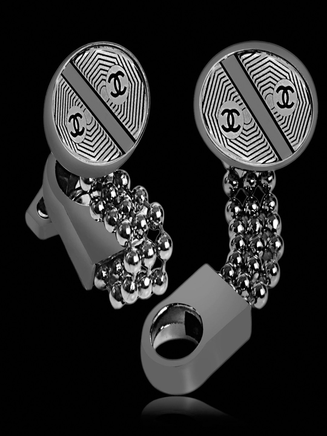 Curren Textured Silver-Plated Cufflink Set