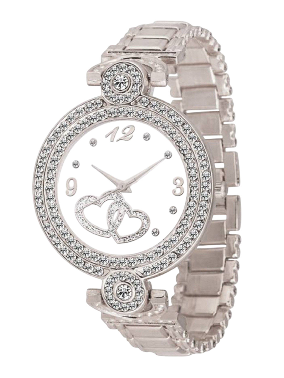 Miss Perfect Unisex Embellished Dial & Bracelet Style Straps Analogue Watch q122