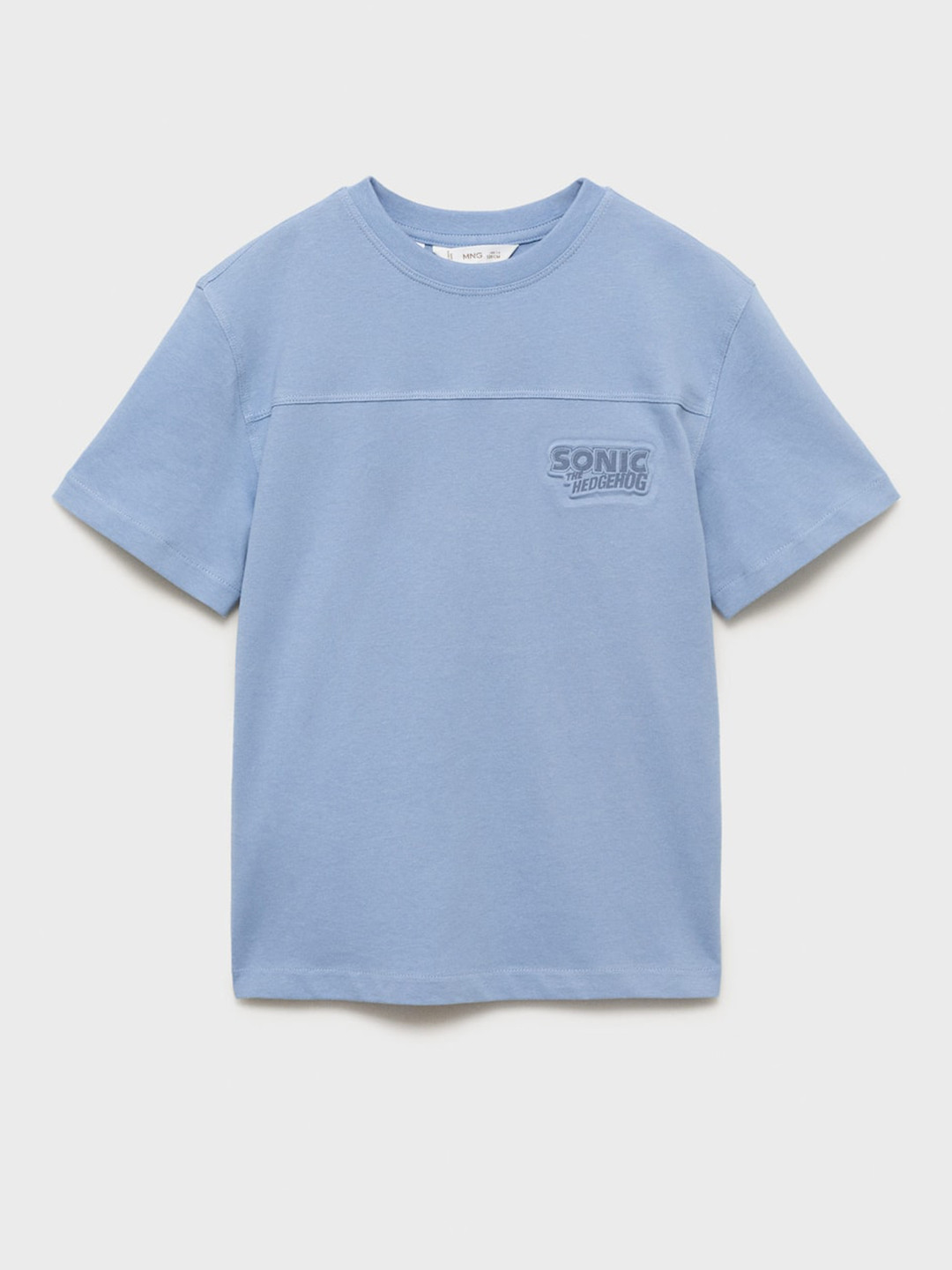 Mango Kids Boys Sonic Printed Drop-Shoulder Sleeves Pure Cotton T-Shirt