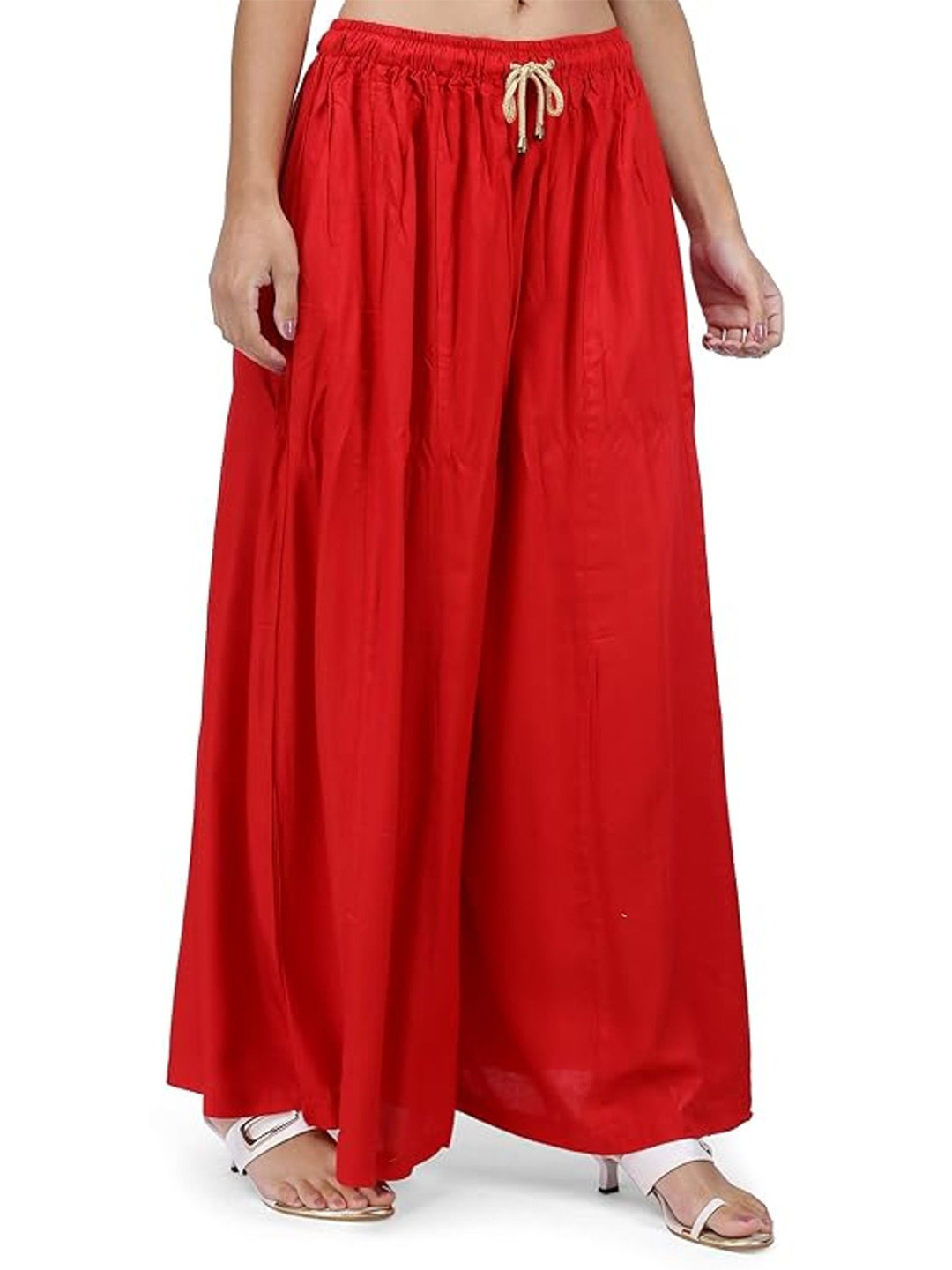 ERUDITE CLUB Women Solid Comfortable Flared Palazzos