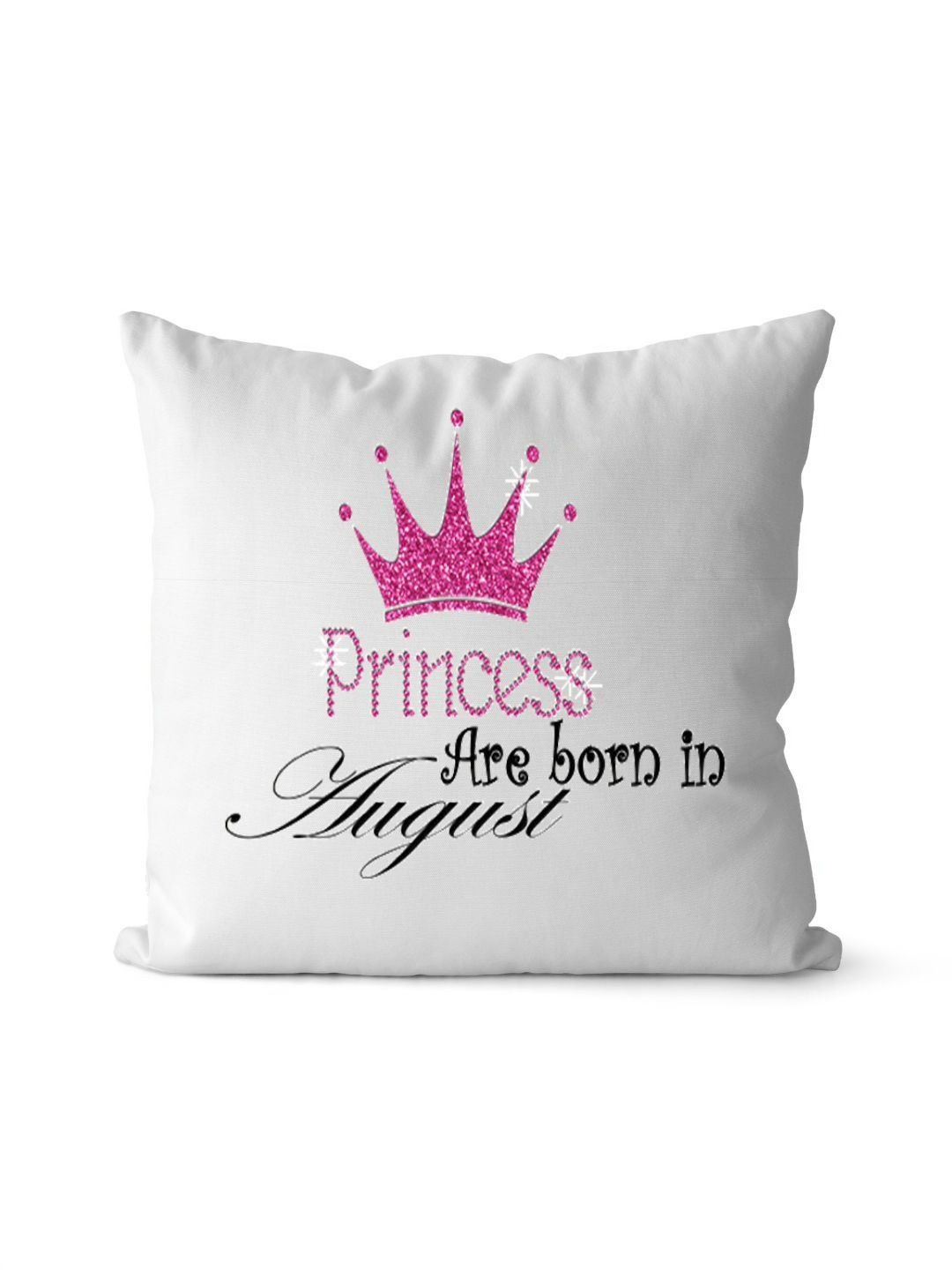Loops n knots White & Black Princess Are Born In August Printed Pre-Filled Cushion
